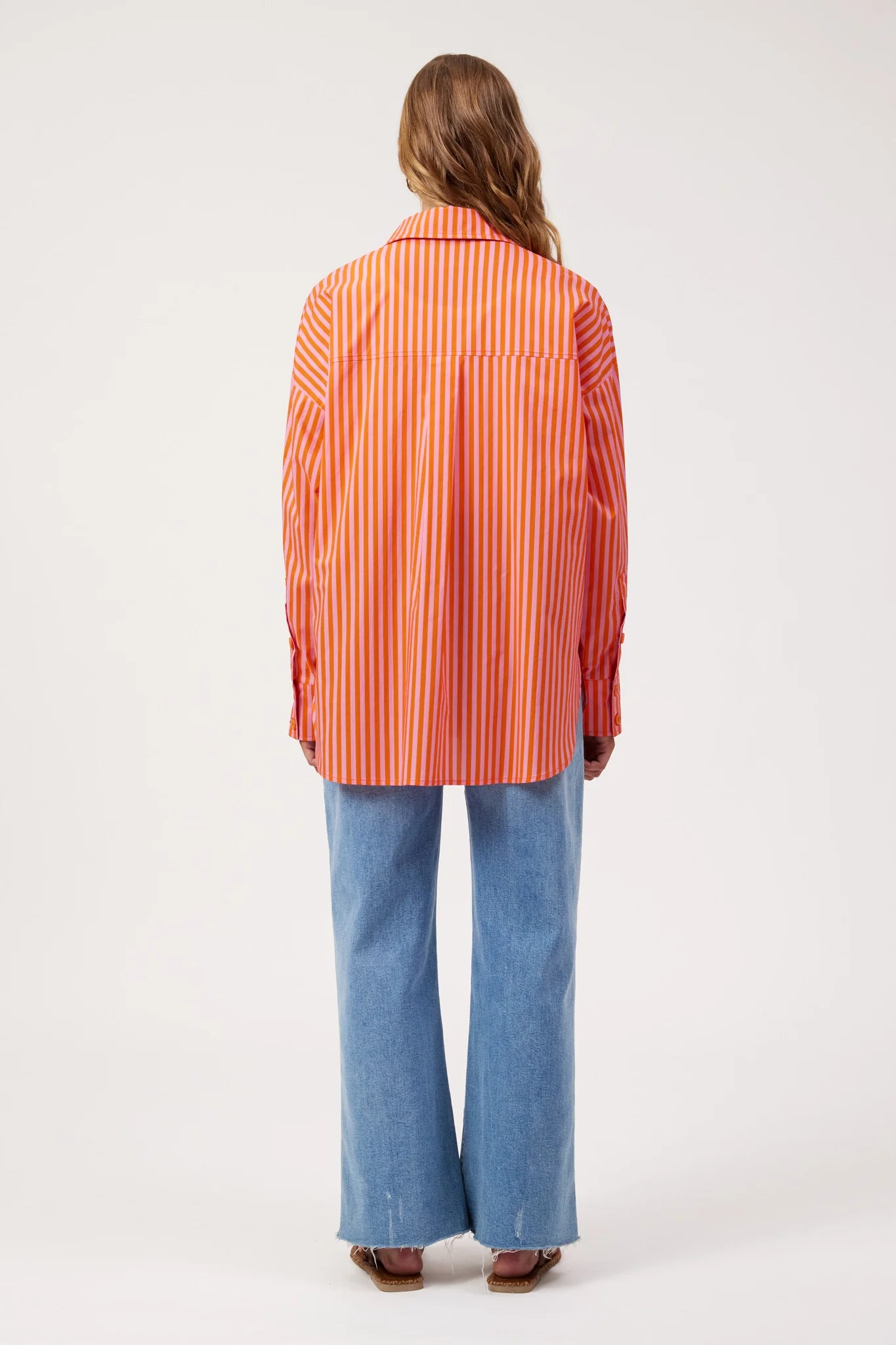 Haven Mykonos Embroidered Stripe Shirt Pink