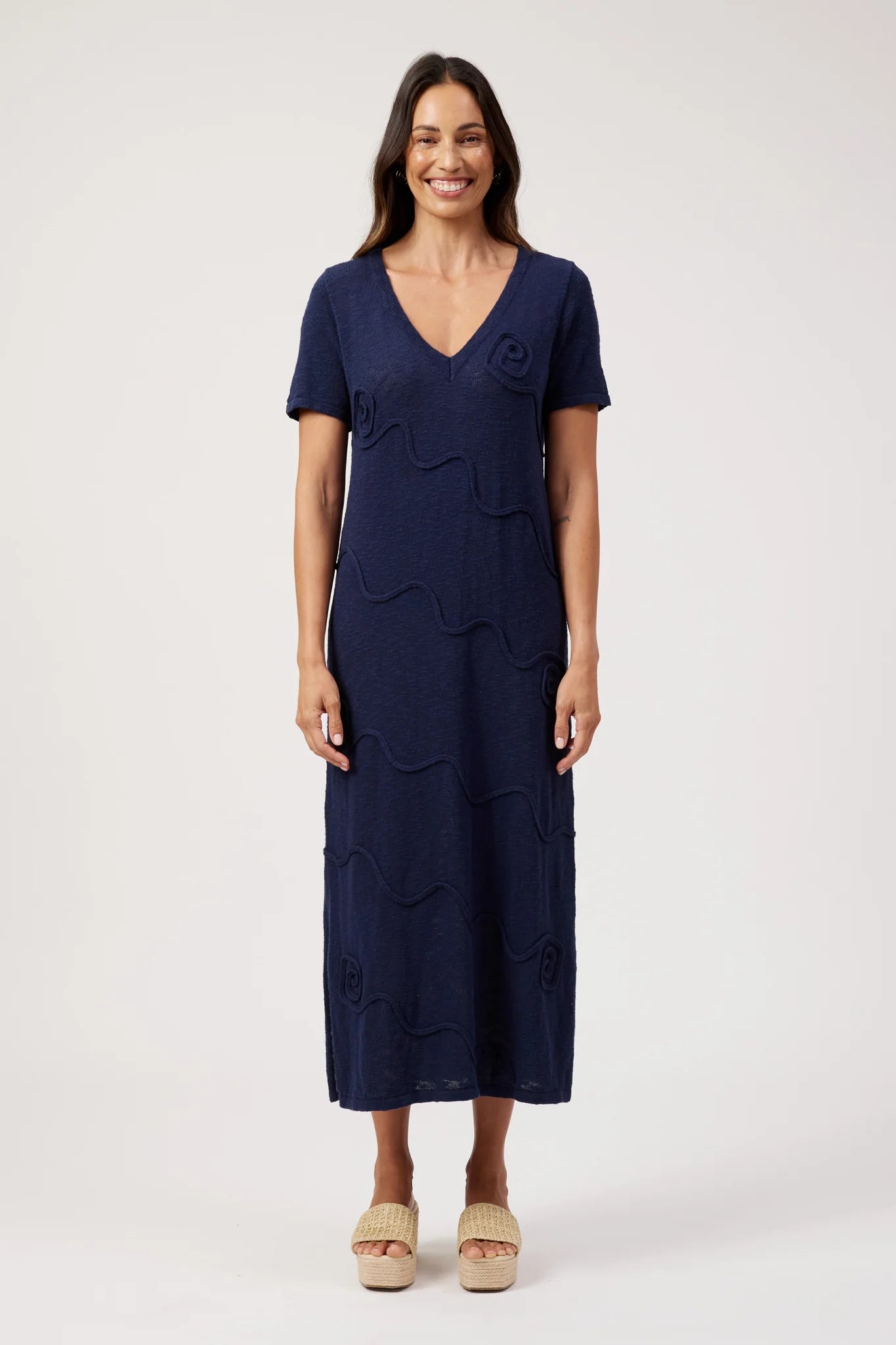 Haven Olympus Applique Dress Navy