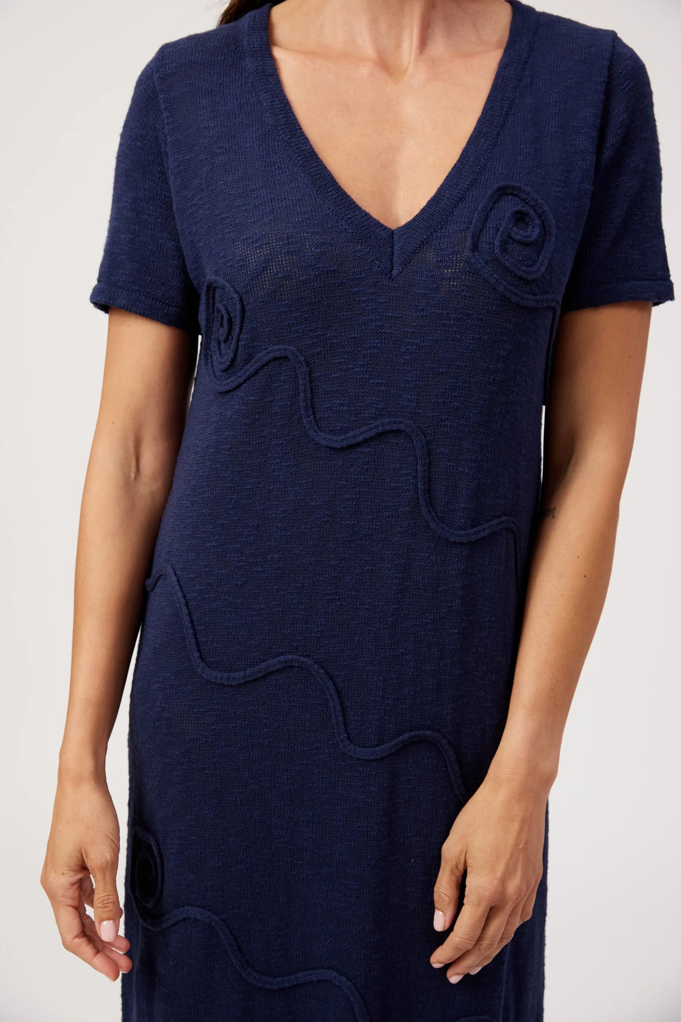 Haven Olympus Applique Dress Navy