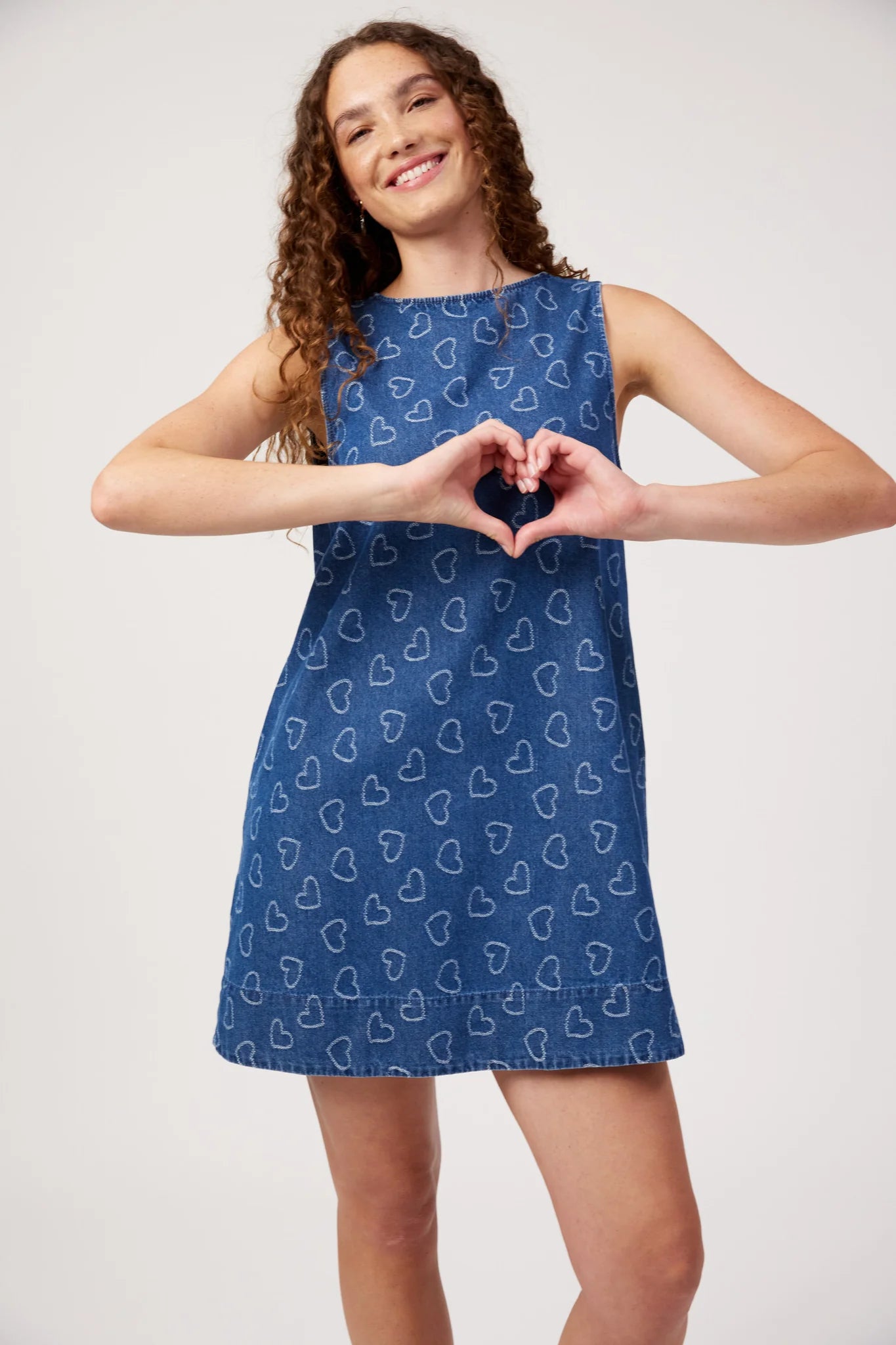 Haven Sicily Heart Reversible Denim Dress Indigo