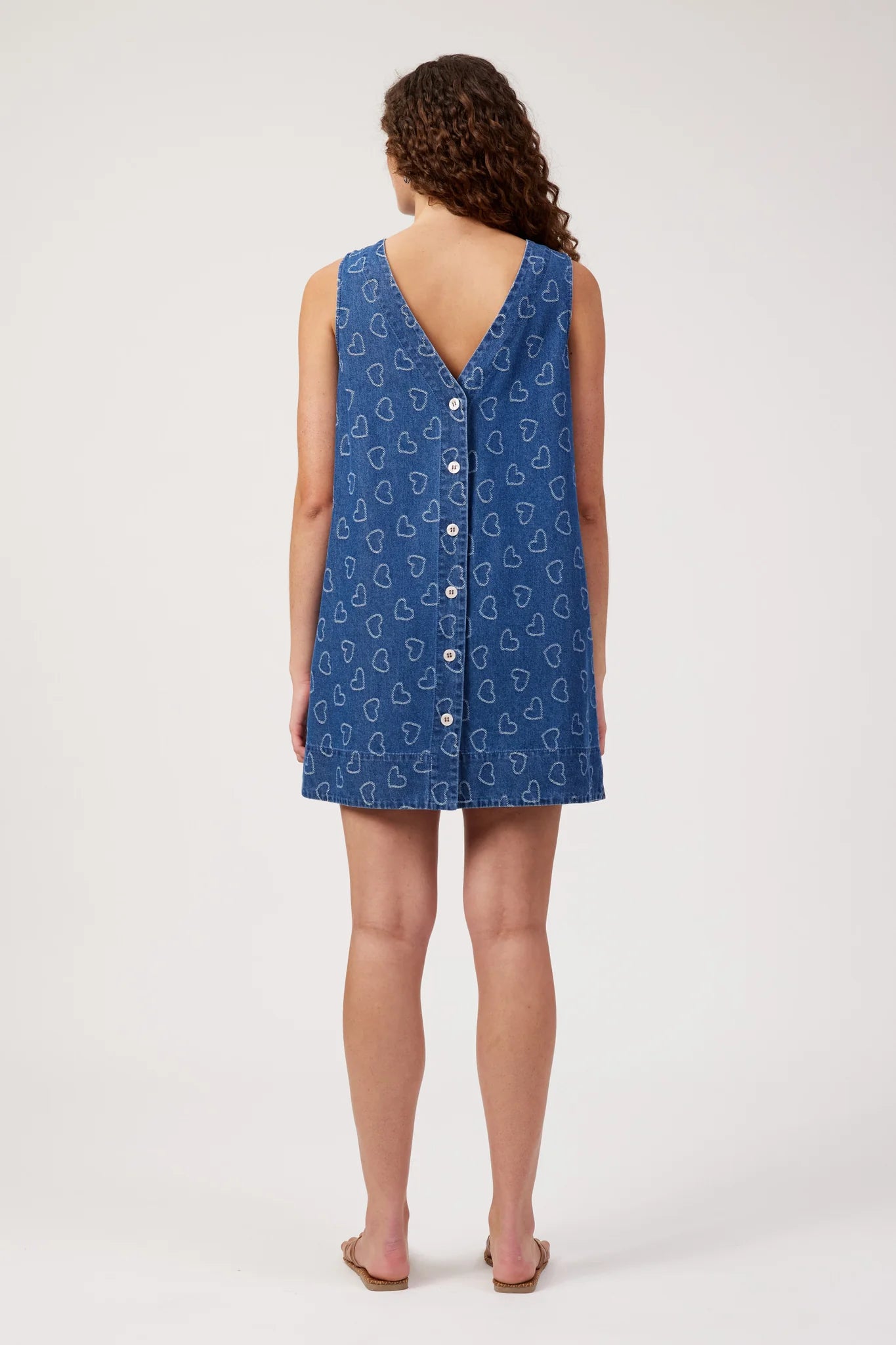 Haven Sicily Heart Reversible Denim Dress Indigo