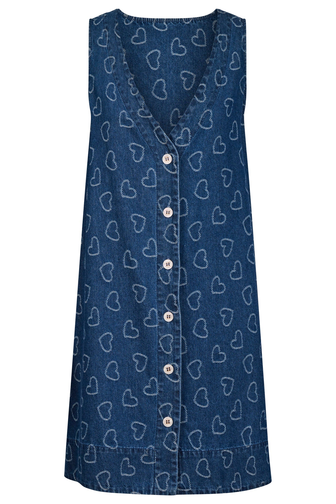 Haven Sicily Heart Reversible Denim Dress Indigo