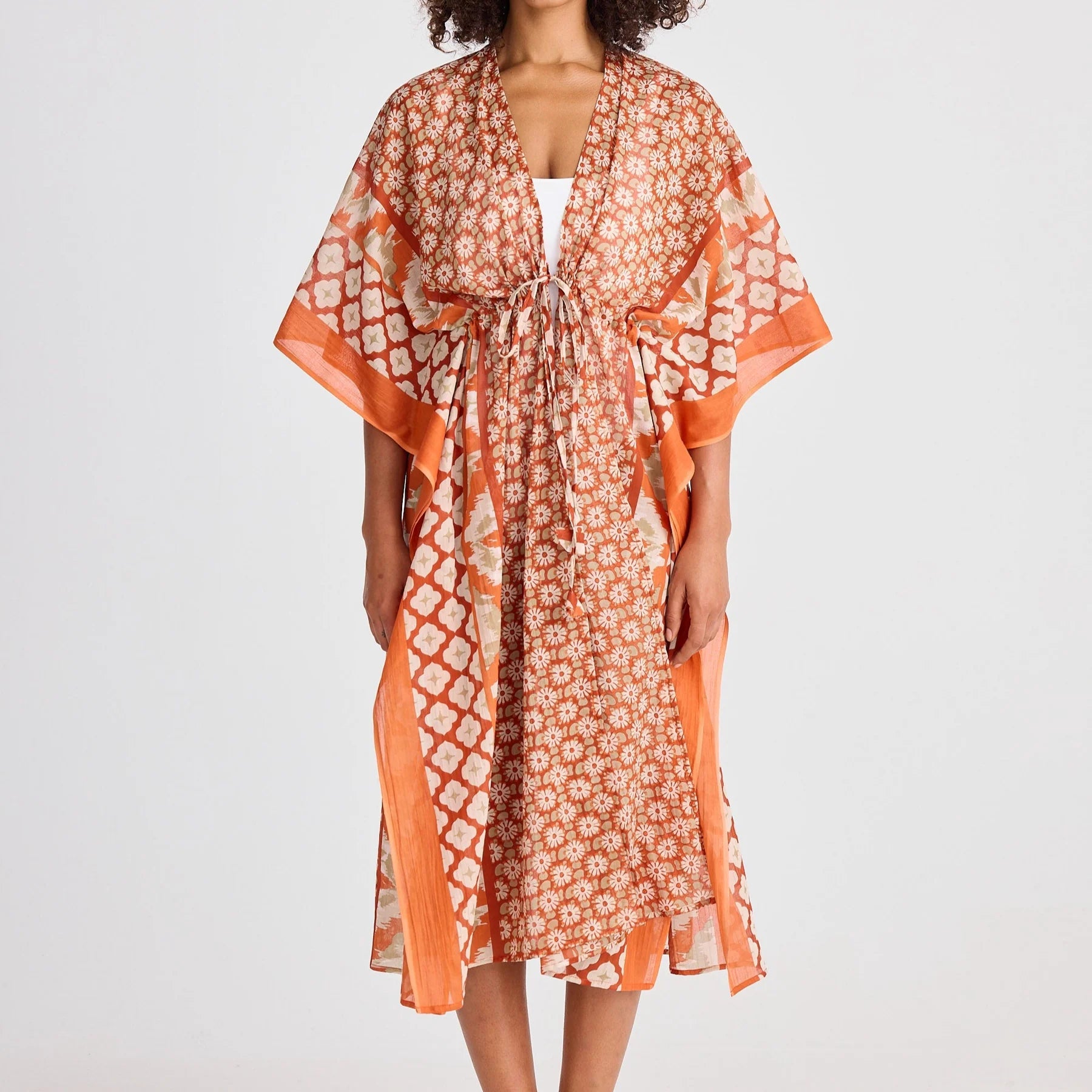 Holiday Life Asta Long Kaftan Rust Floral