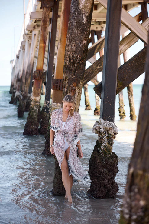 Holiday Life Asta Long Kaftan Taupe Inca