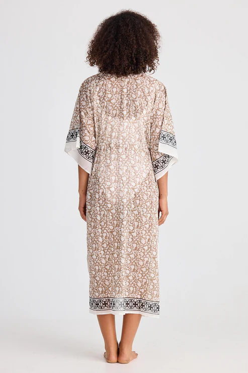 Holiday Life Asta Long Kaftan Taupe Inca