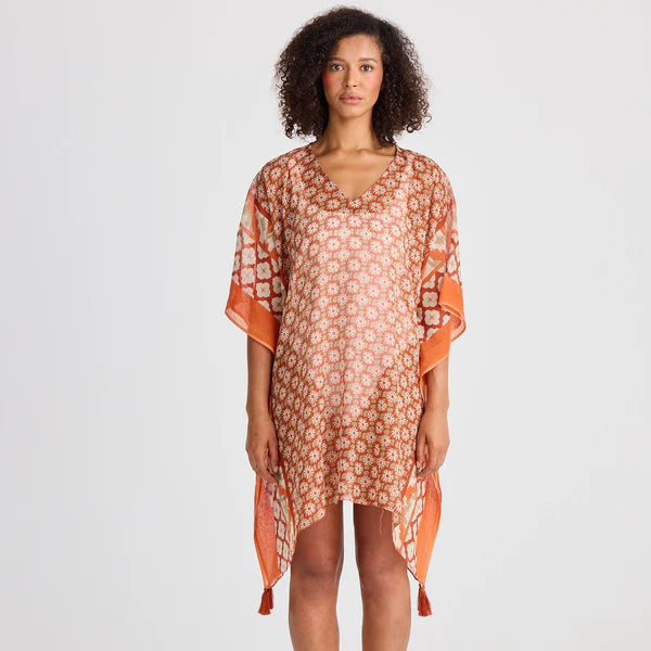 Holiday Life Stella Kaftan Rust Floral
