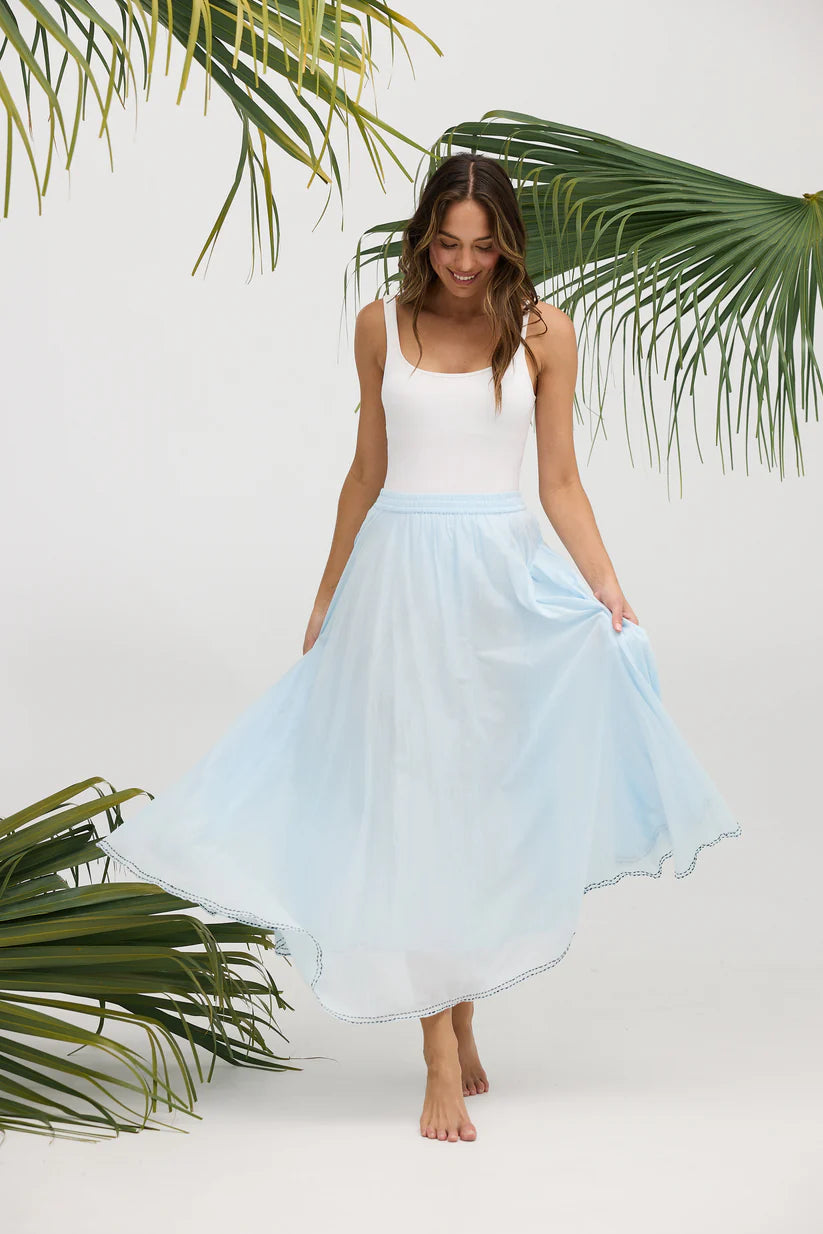 Holiday Village Skirt Ice Blue