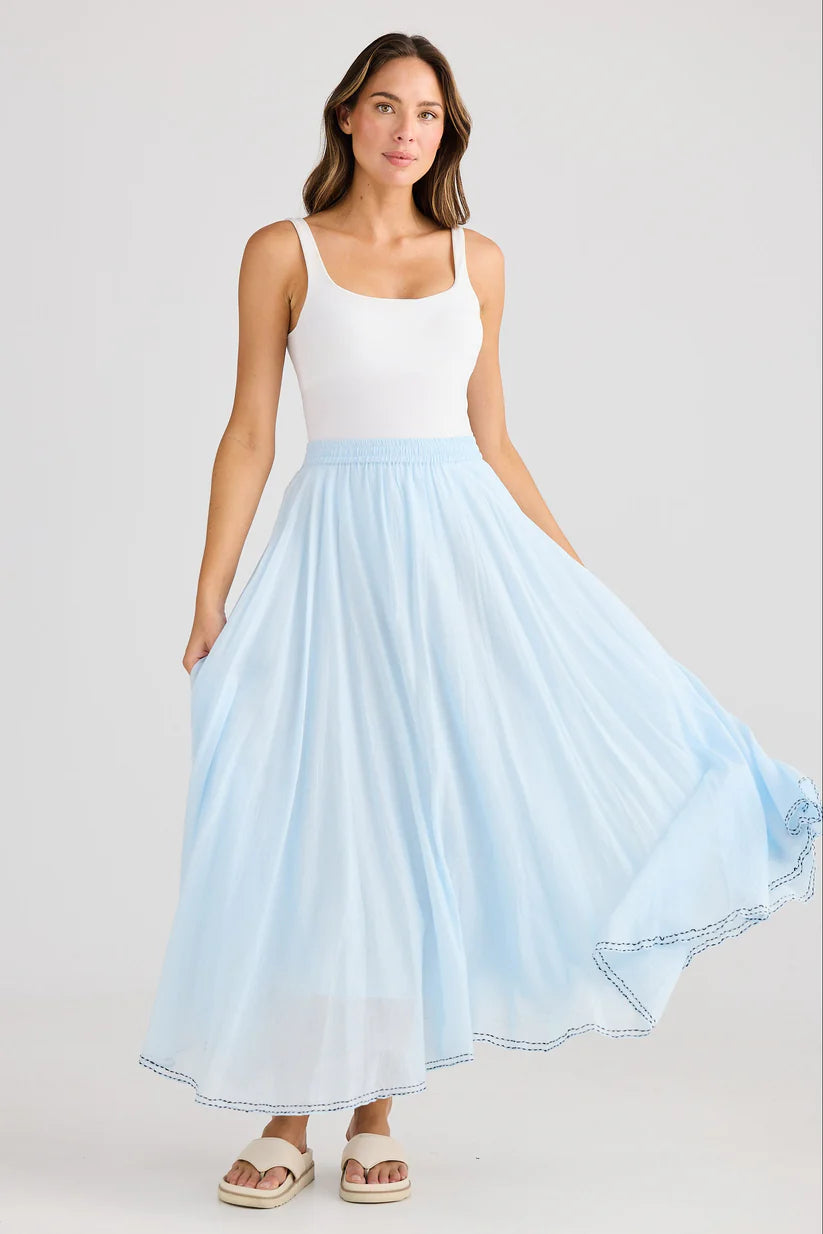 Holiday Village Skirt Ice Blue