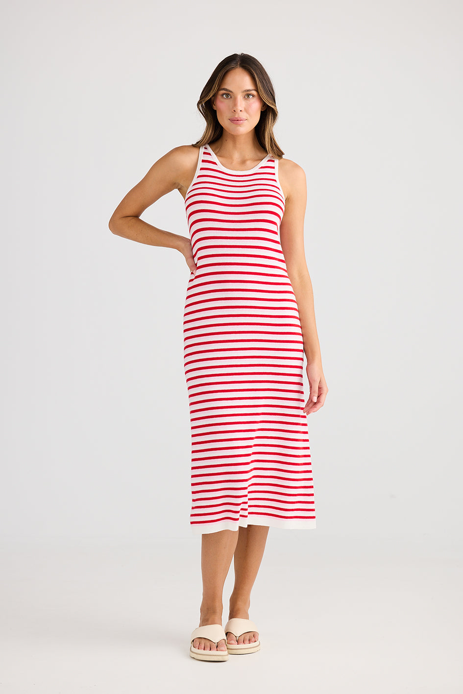 Holiday Nautical Dress Pink Stripe