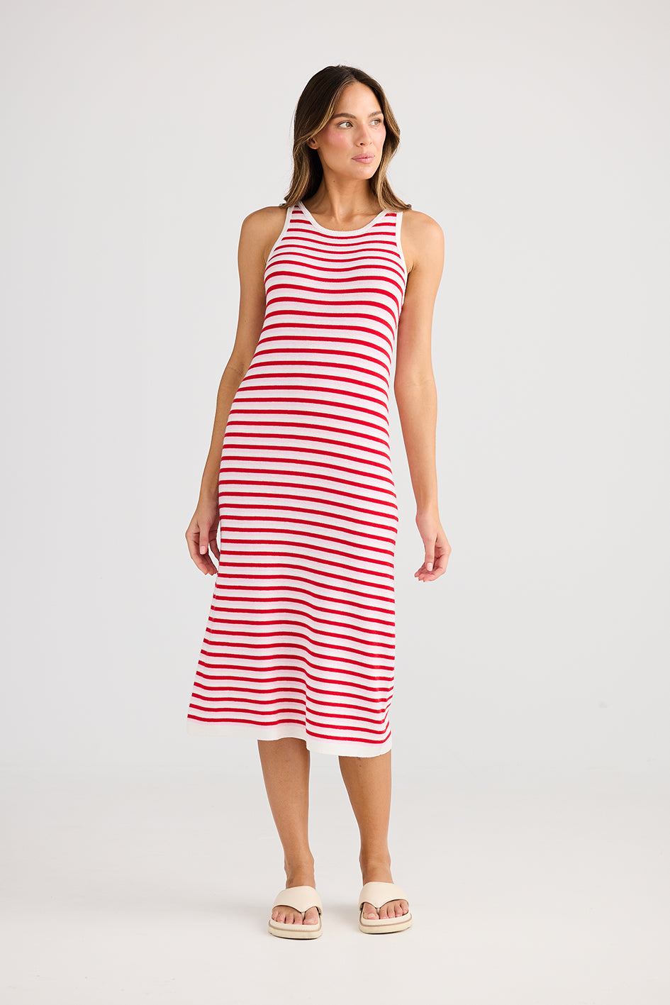 Holiday Nautical Dress Pink Stripe