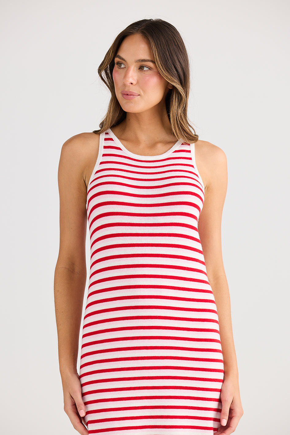 Holiday Nautical Dress Pink Stripe