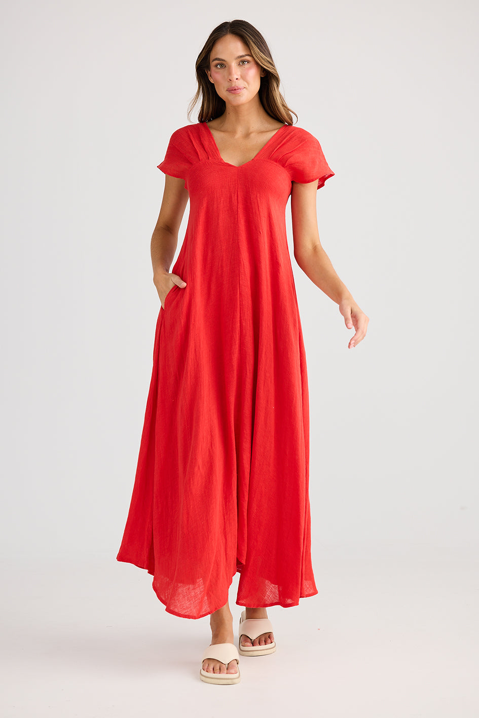 Holiday Sail Away Dress Red
