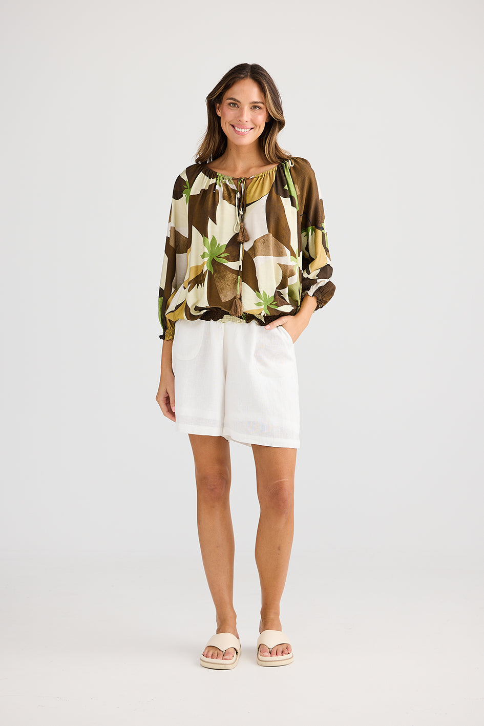 Holiday Seaside Top Jungle Print