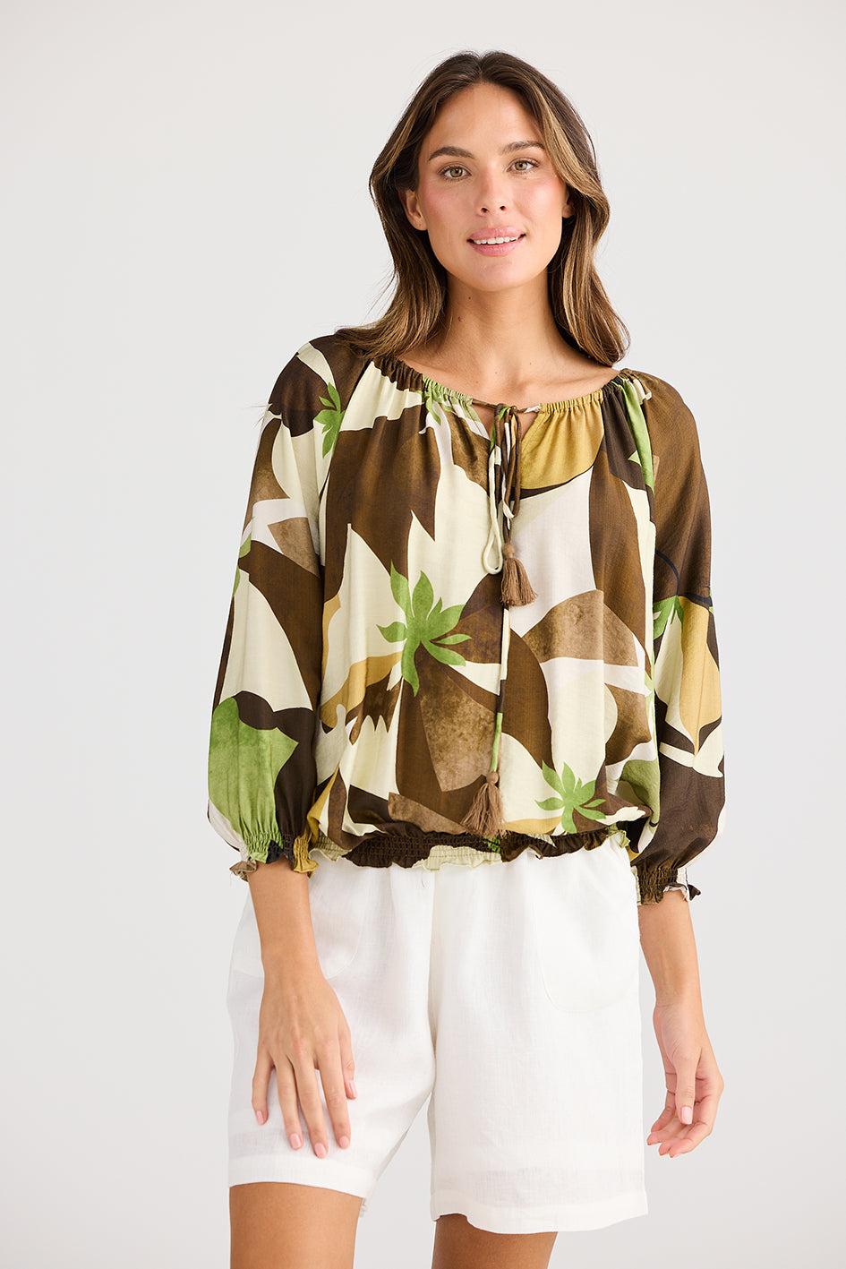Holiday Seaside Top Jungle Print