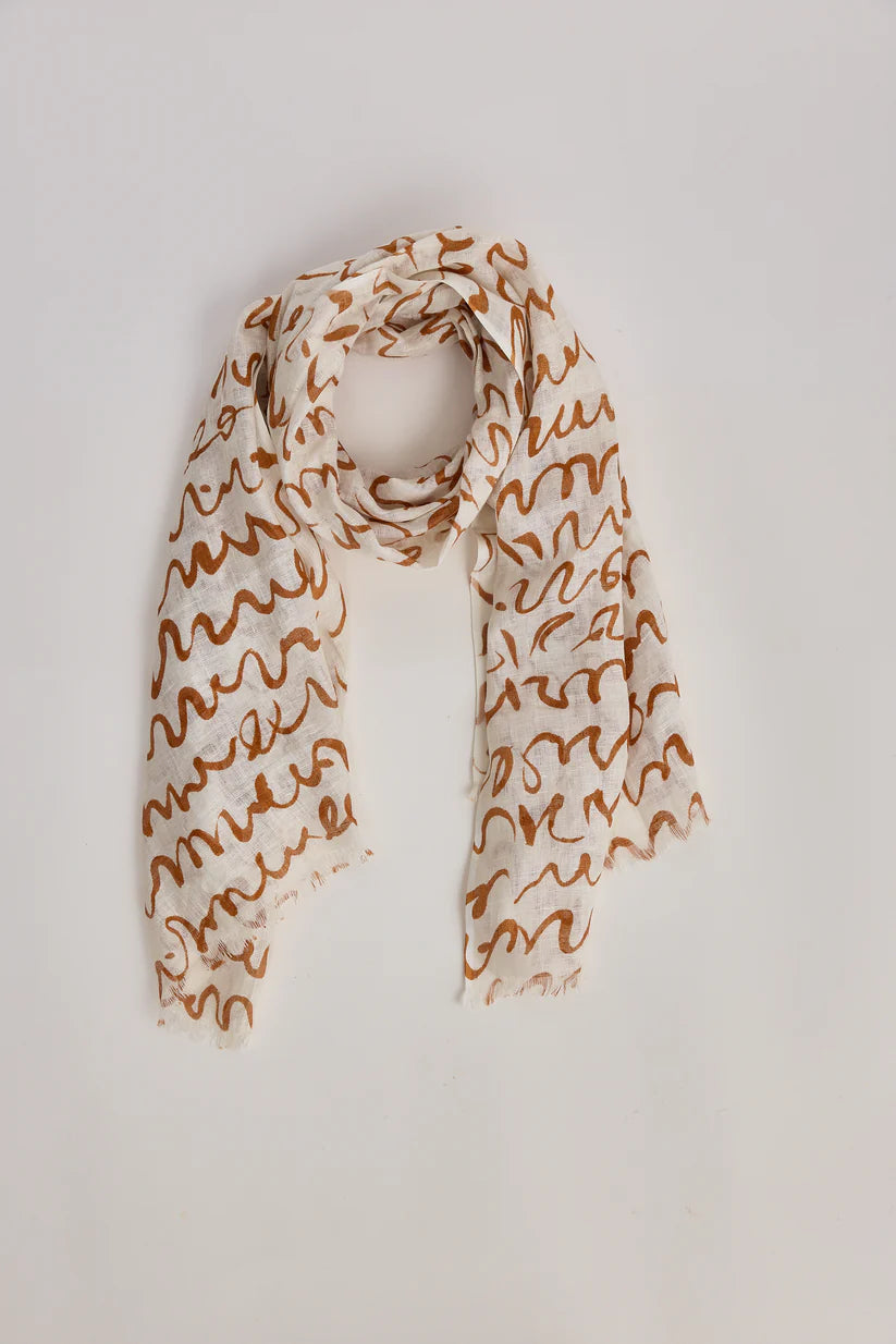 Holiday Life Scribe Scarf Tan