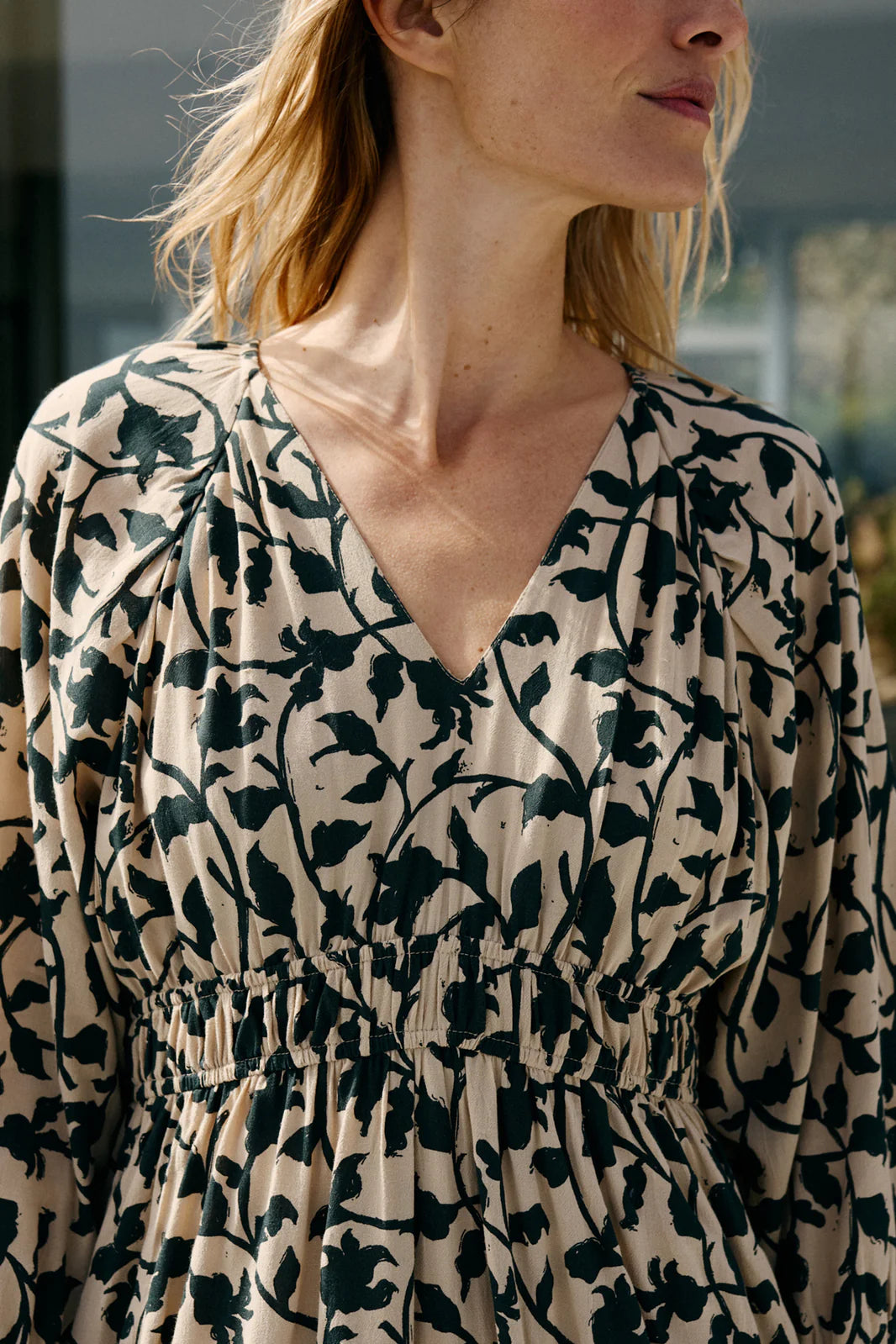 Indi & Cold Vicose Midi Dress Beige AD170