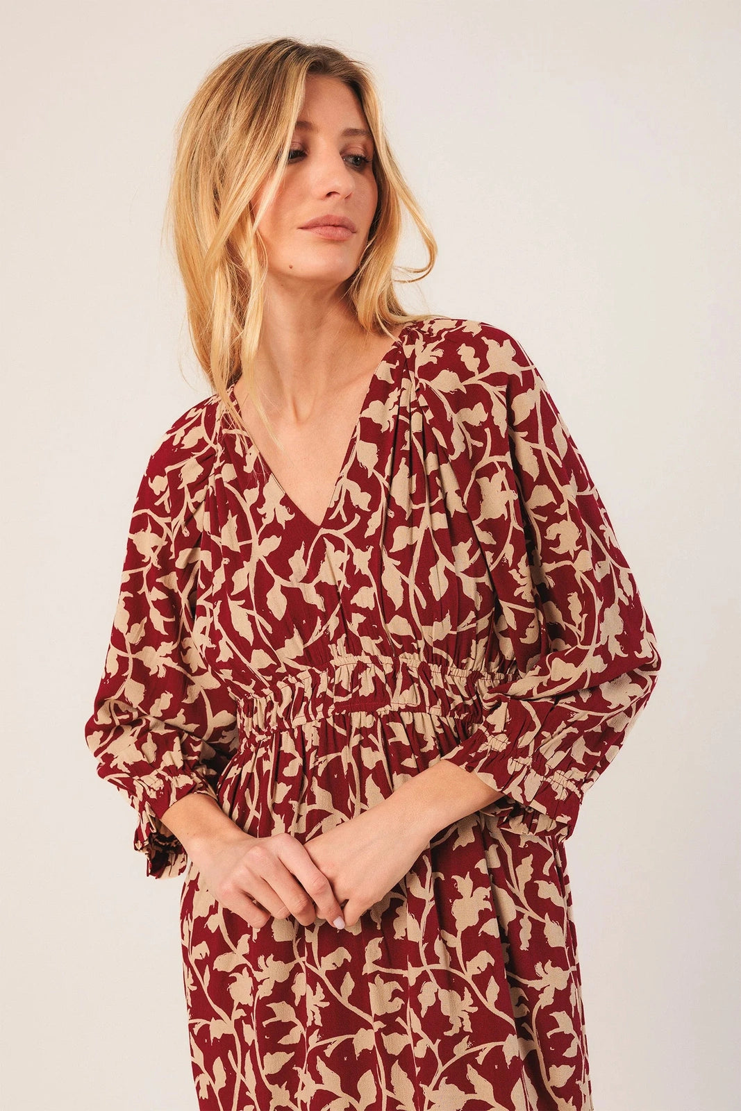 Indi & Cold Vicose Midi Dress Cereza AD170