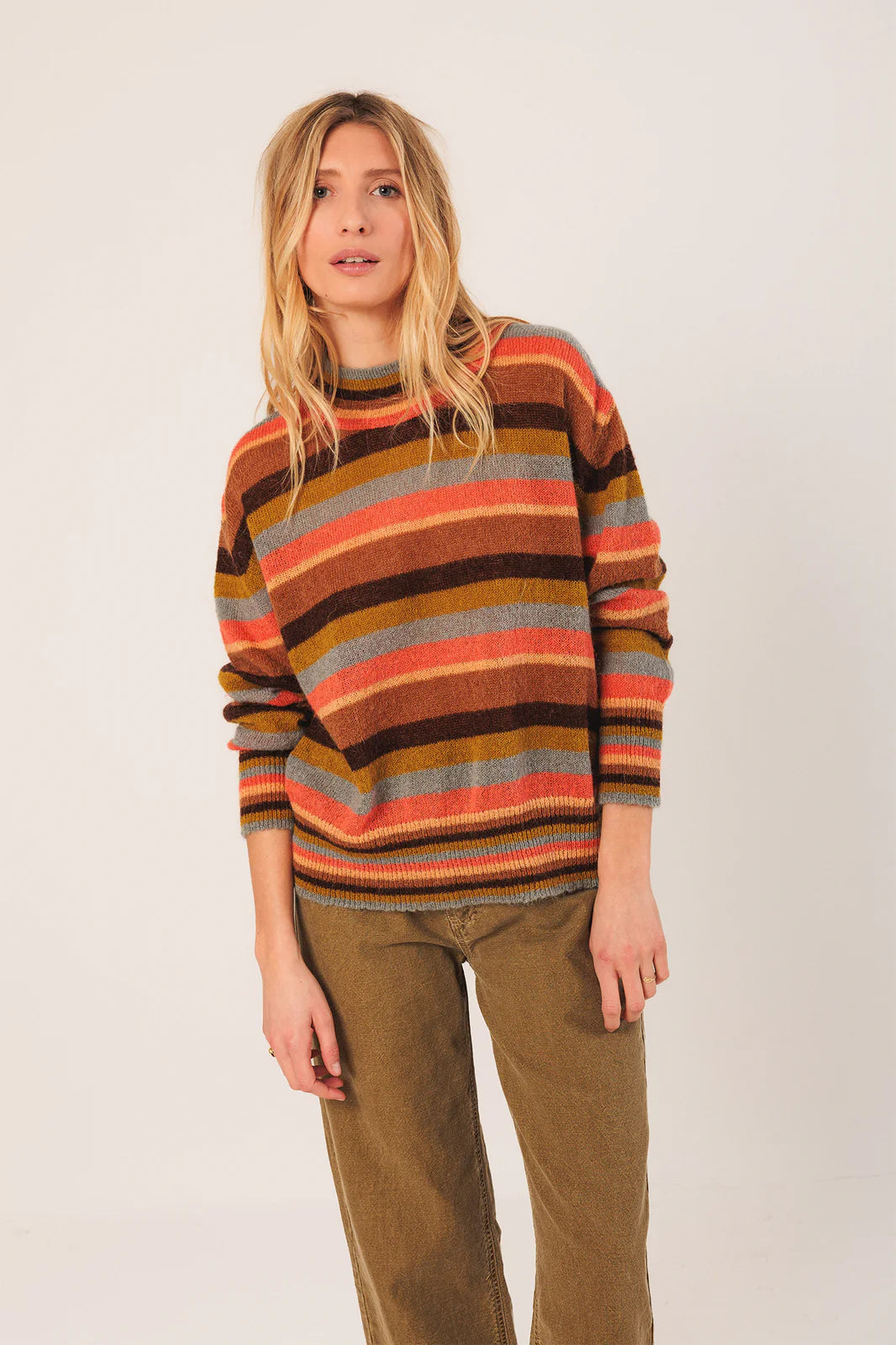 Indi & Cold Mohair Multicolour Sweater Coral AX525