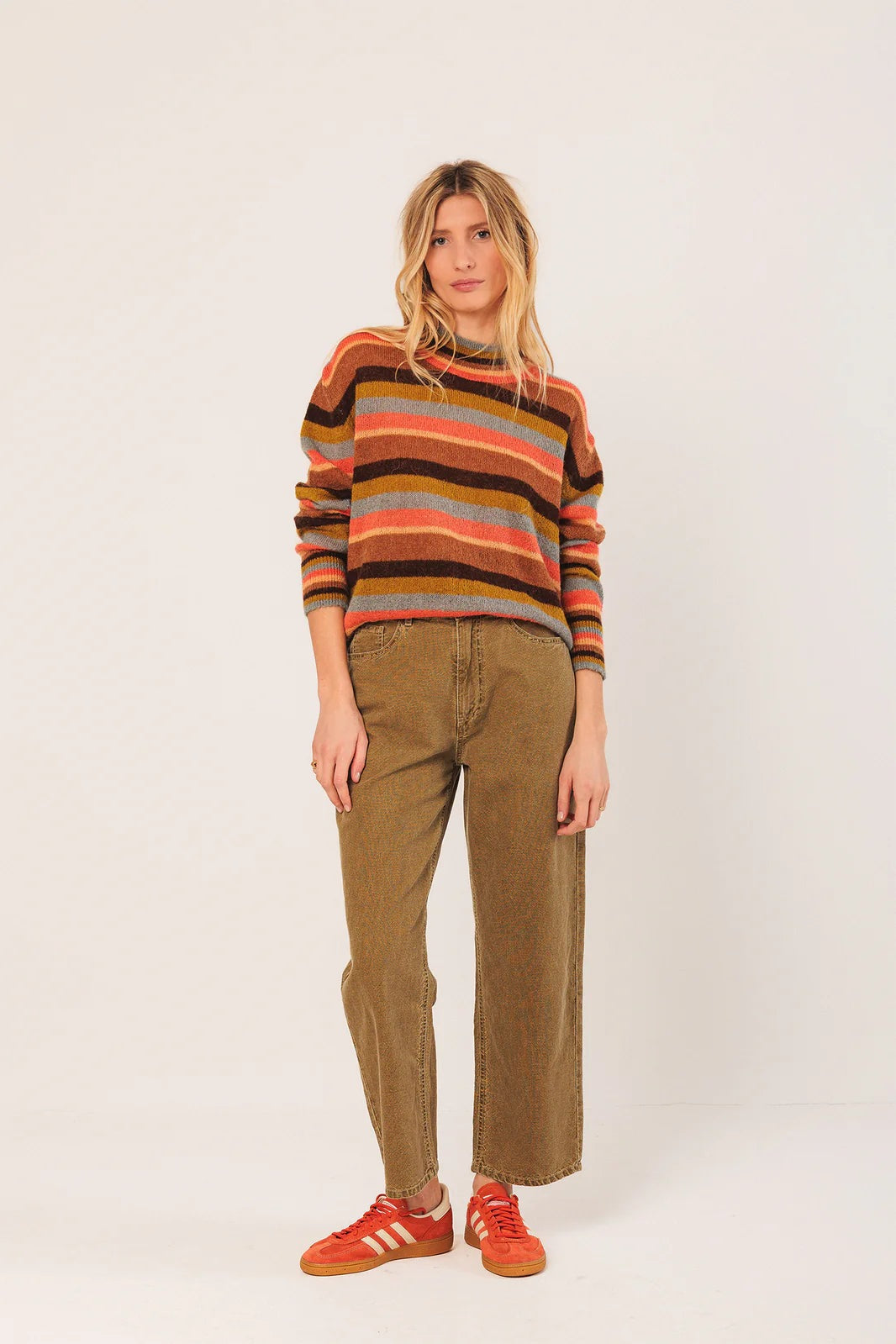 Indi & Cold Mohair Multicolour Sweater Coral AX525