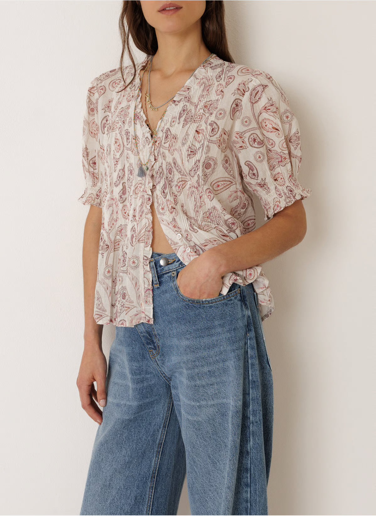 Indi & Cold Cotton Printed Blouse VV26KI132