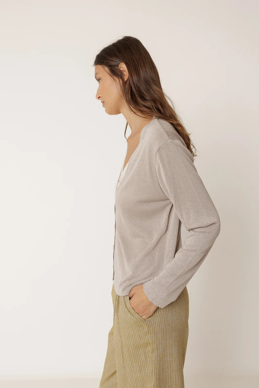 Indi & Cold Double-Knit Cardigan VV26FG550 Beige