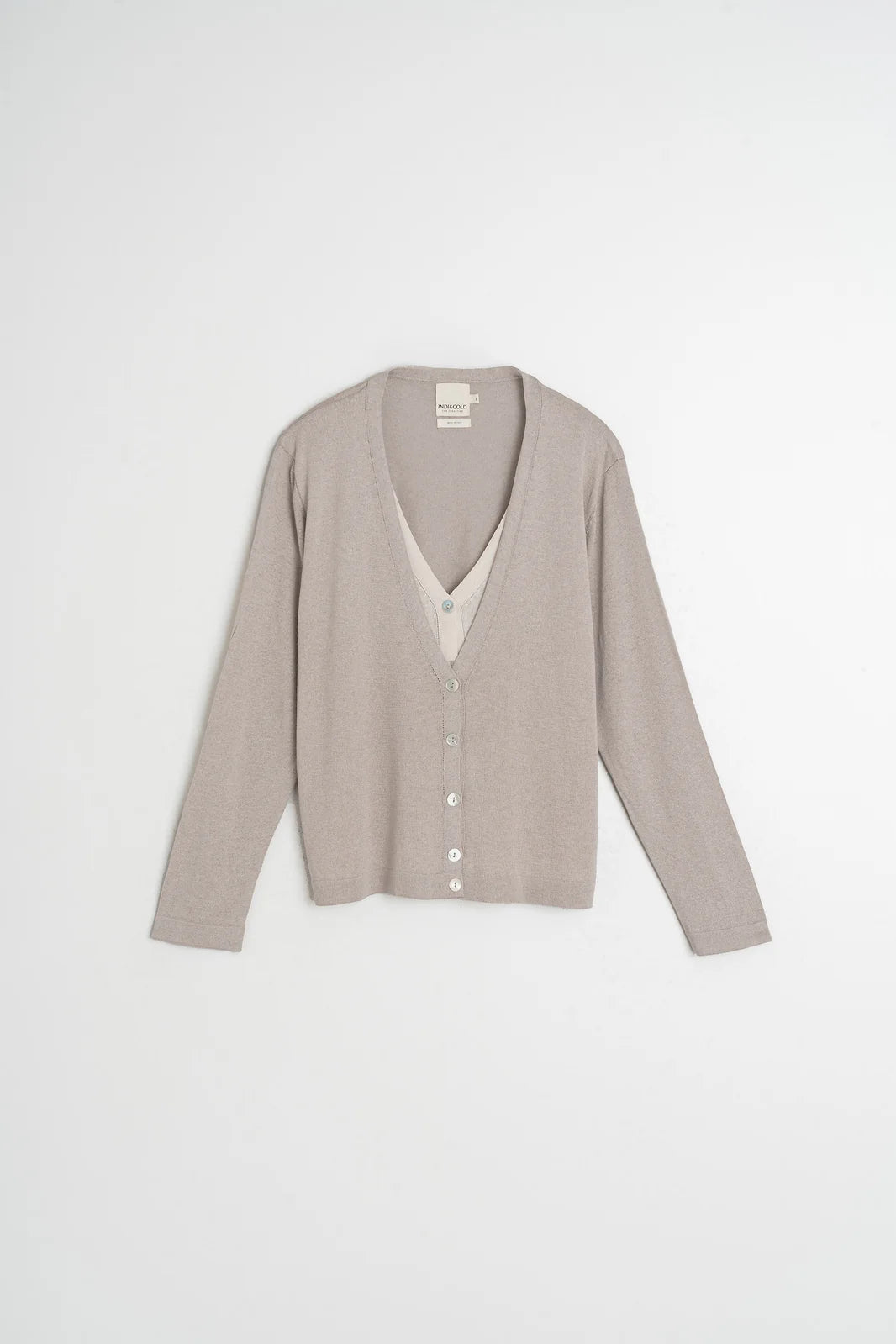 Indi & Cold Double-Knit Cardigan VV26FG550 Beige