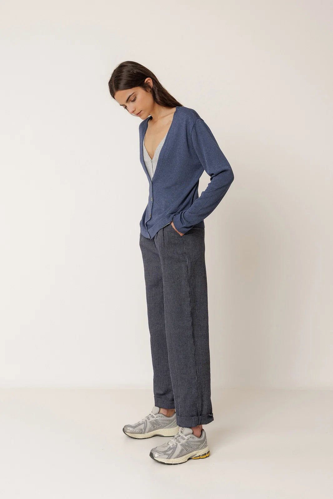 Indi & Cold Double-Knit Cardigan VV26FG550 Indigo