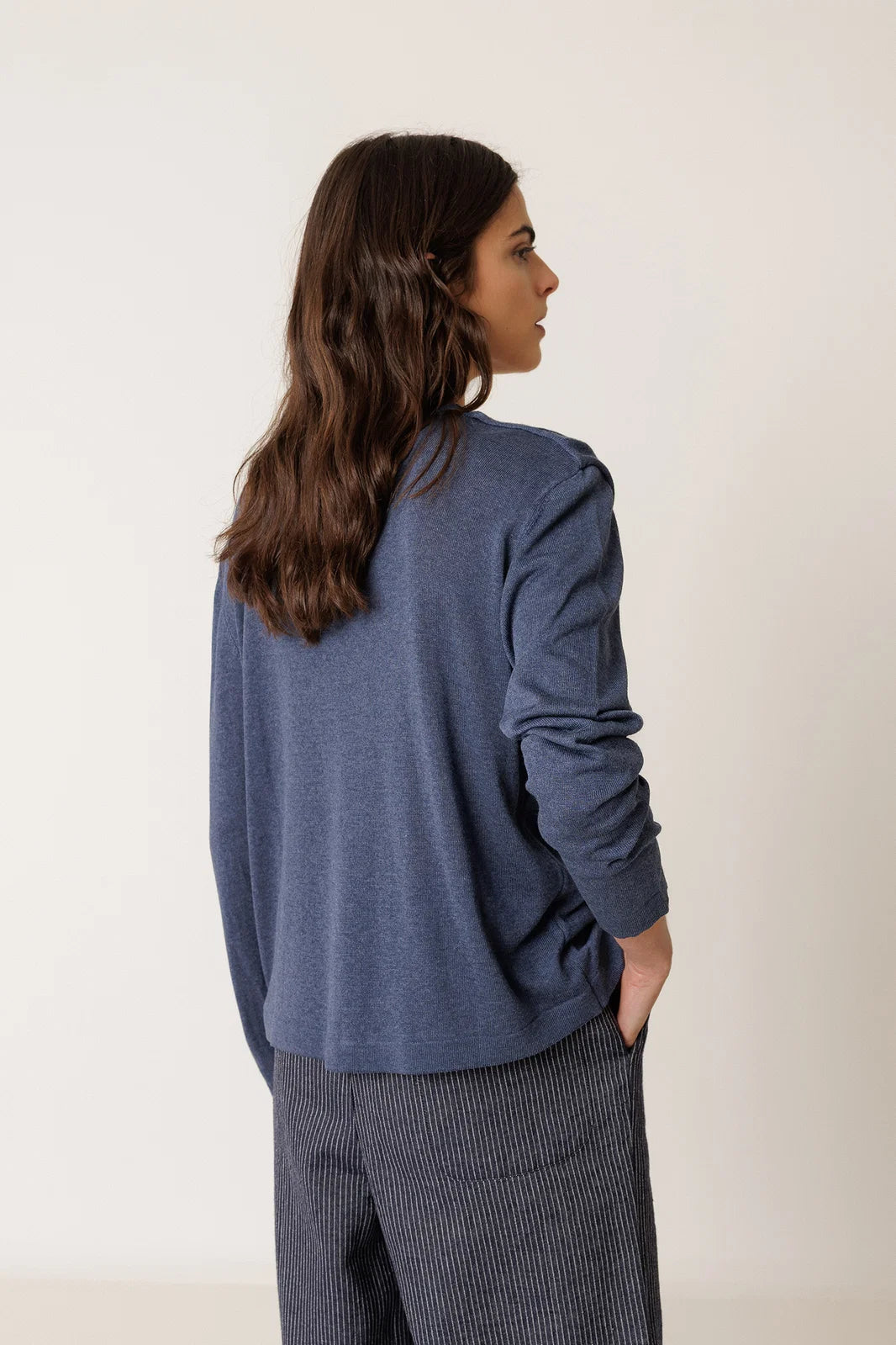 Indi & Cold Double-Knit Cardigan VV26FG550 Indigo