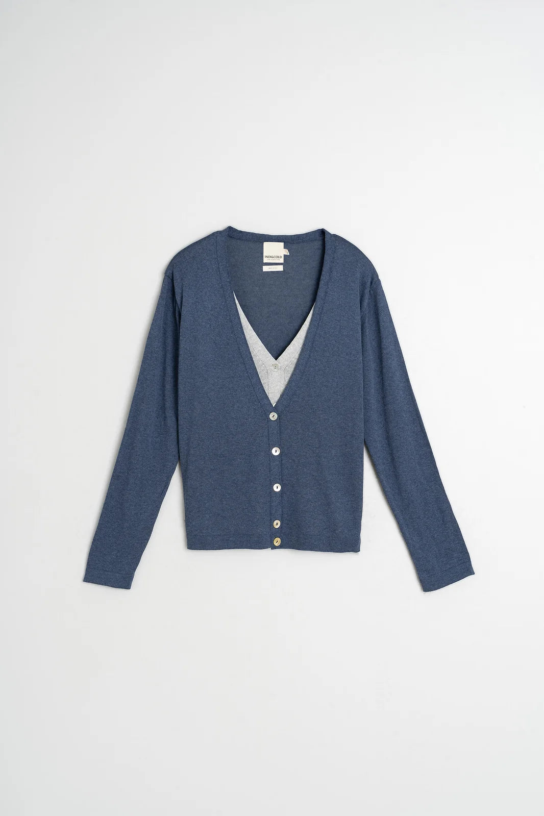 Indi & Cold Double-Knit Cardigan VV26FG550 Indigo