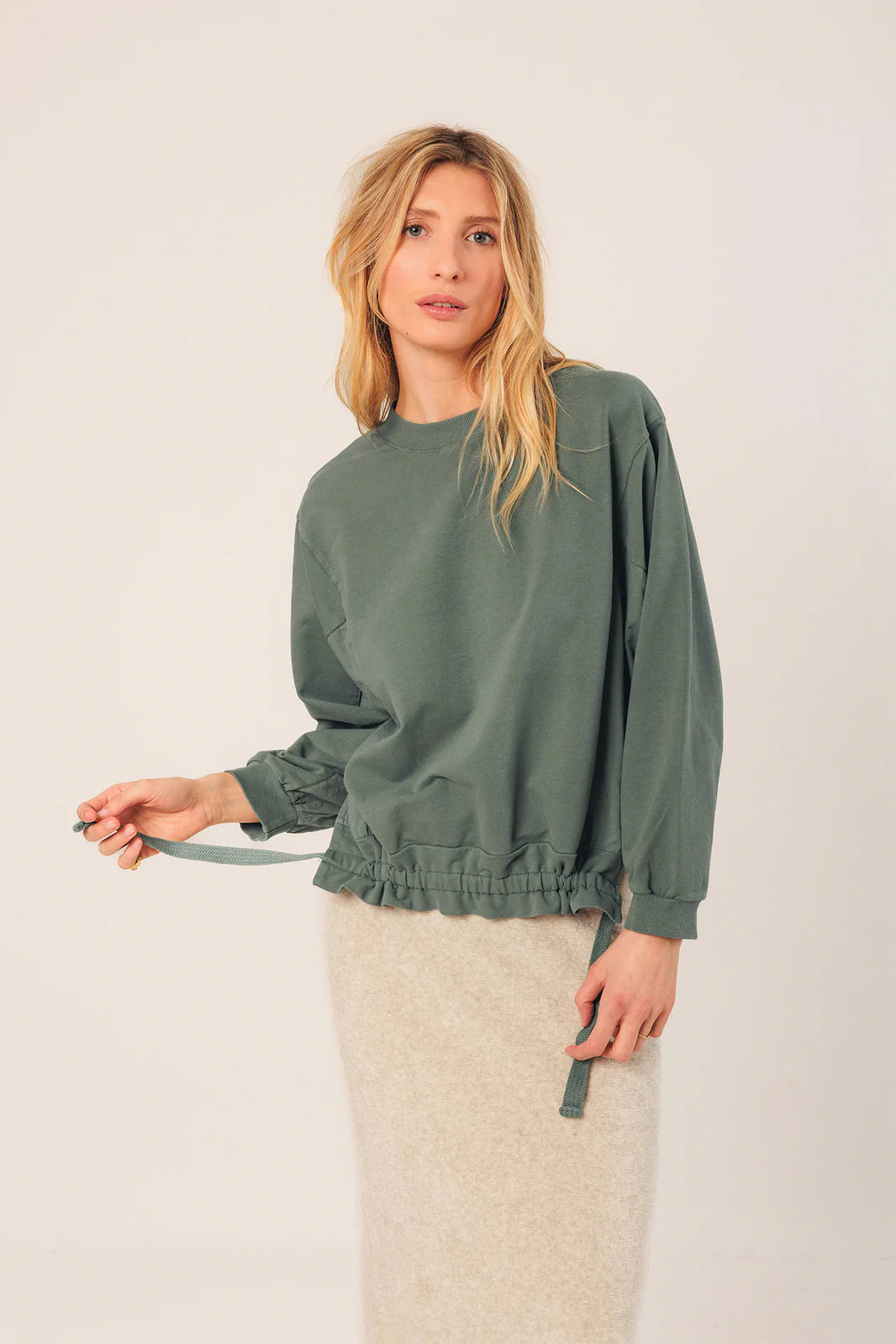 Indi & Cold Cotton Fleece Sweater Antracita ES350