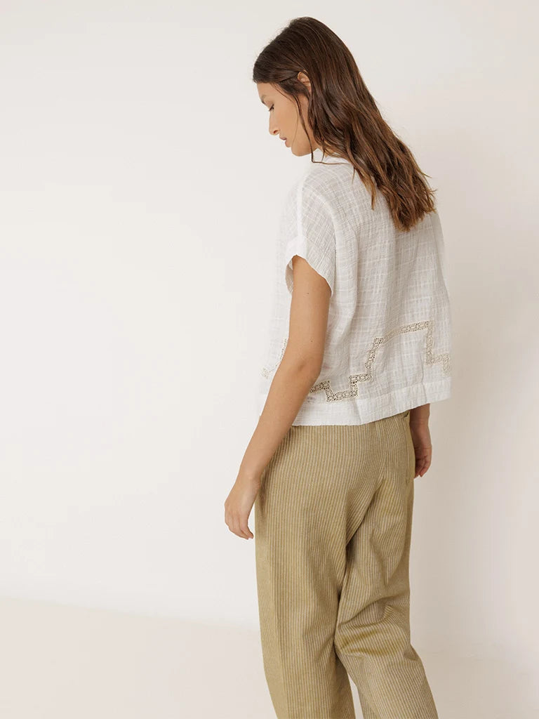 Indi & Cold Inset Lace Shirt VV26AD257 Ecru