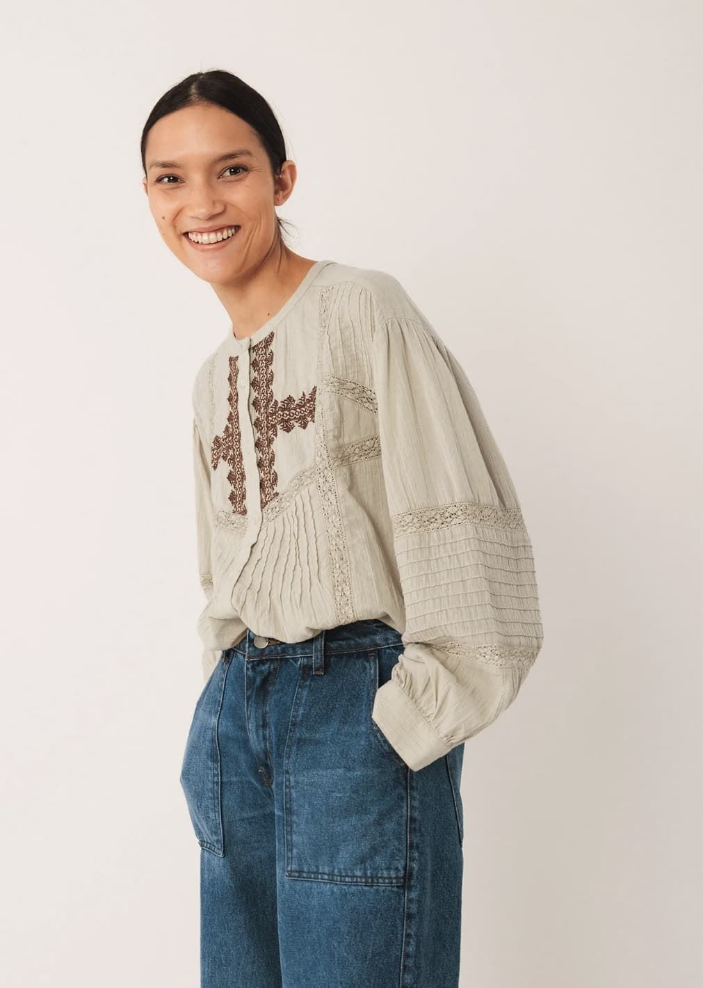 Indi & Cold Ethnic Embroidered Shirt Piedra KI220