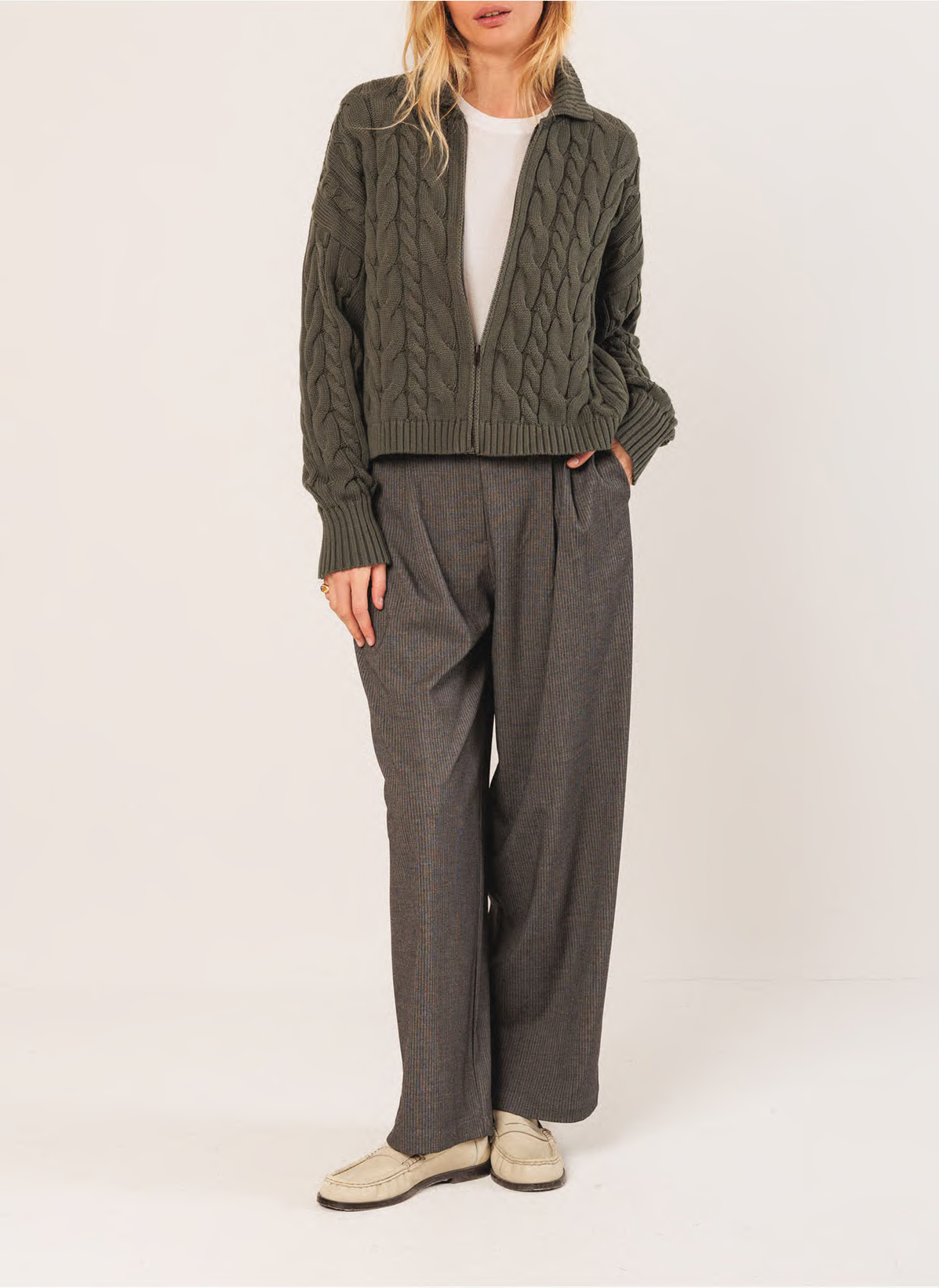 Indi & Cold Pleated Trousers Marengo NJ301