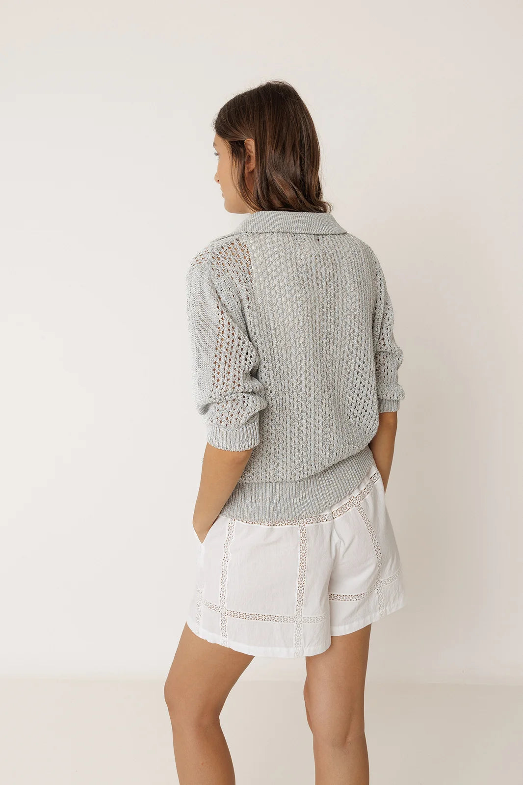 Indi & Cold Open Knit Cardigan VV26EA525 Ice