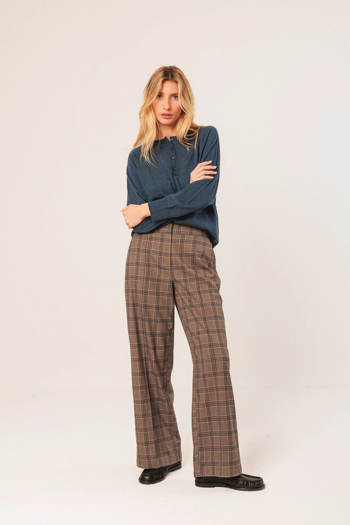 Indi & Cold Plaid Pants Vison NJ277