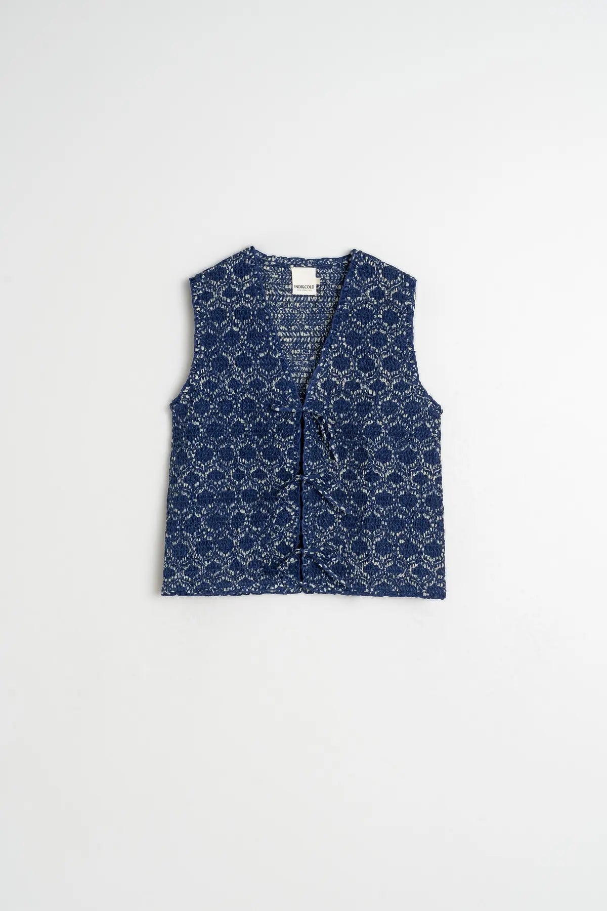 Indi & Cold Sheered Tie Front Vest Top VV26MC110