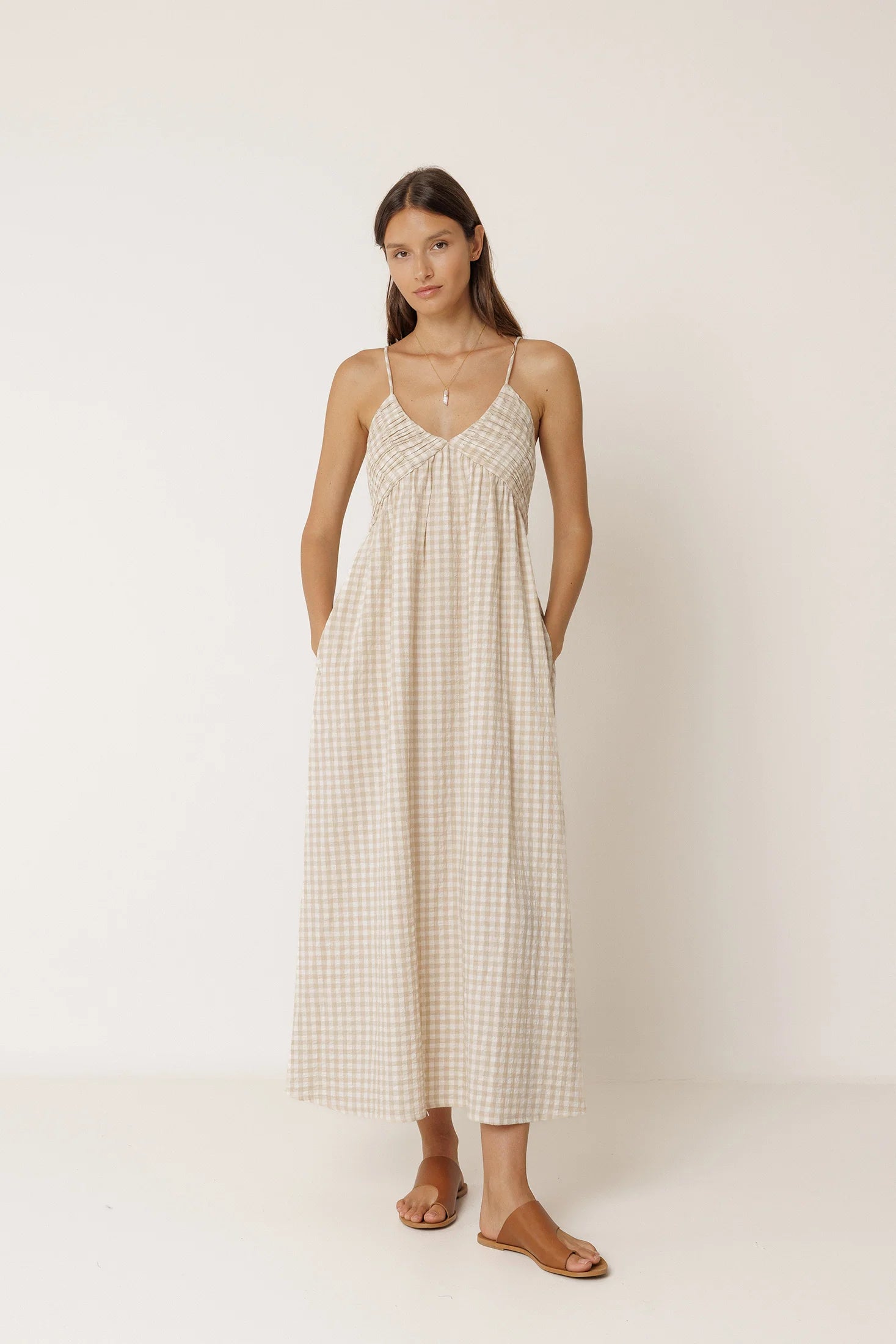 Indi & Cold Strappy Gingham Dress VV26AD145