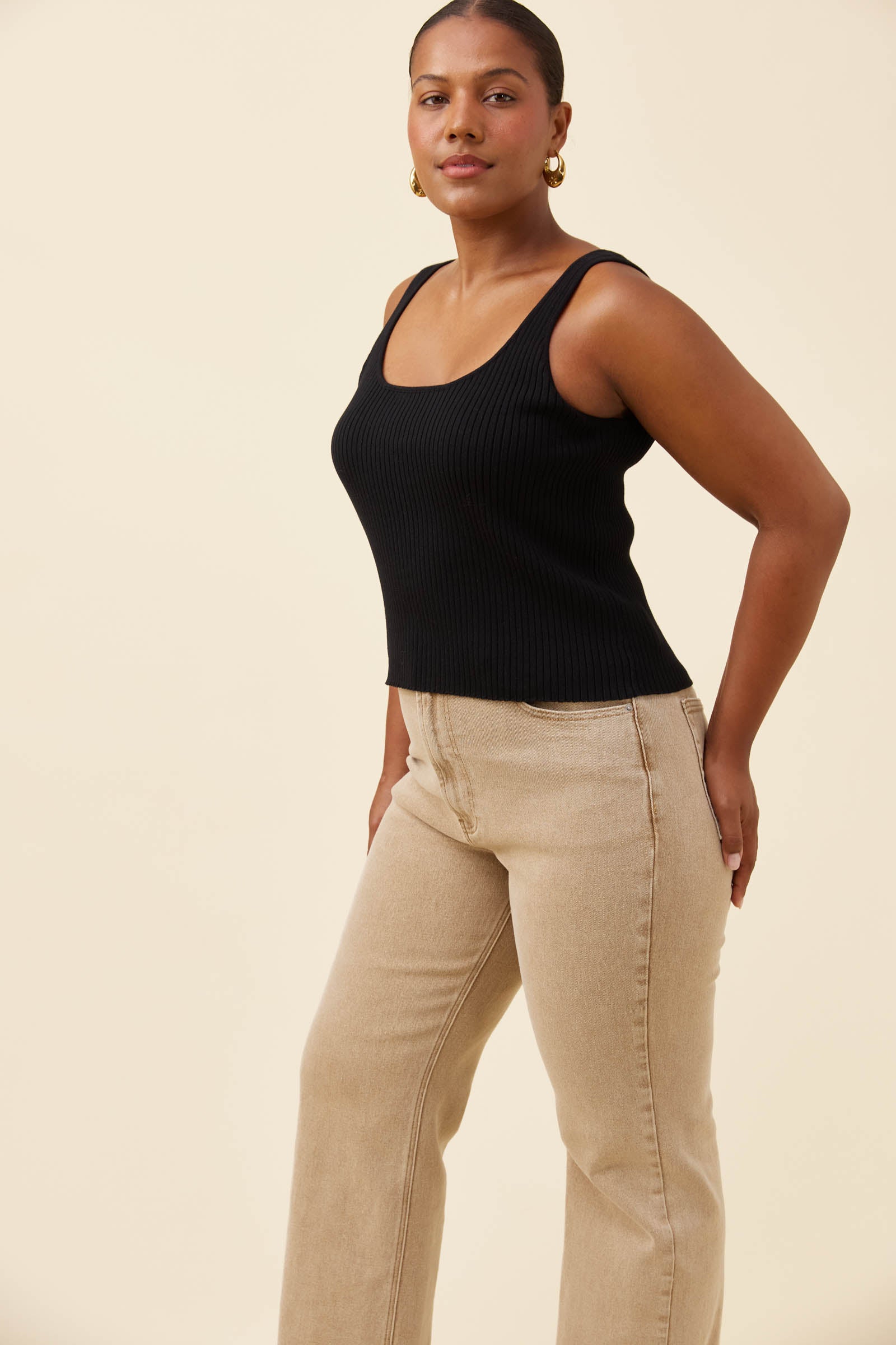 Isle of Mine Adele Cotton Tank Black
