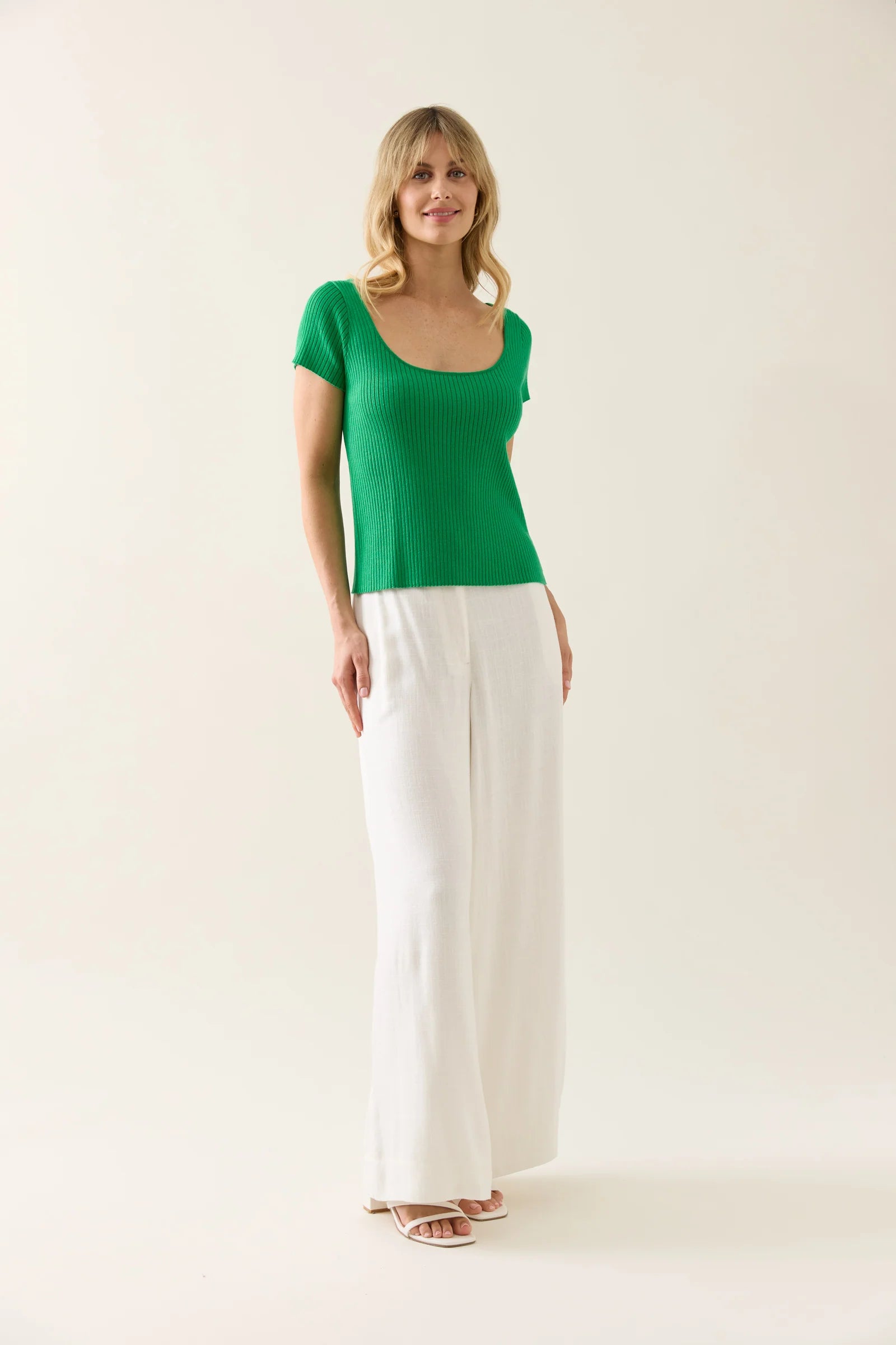 Isle of Mine Adele Knit Tshirt Green