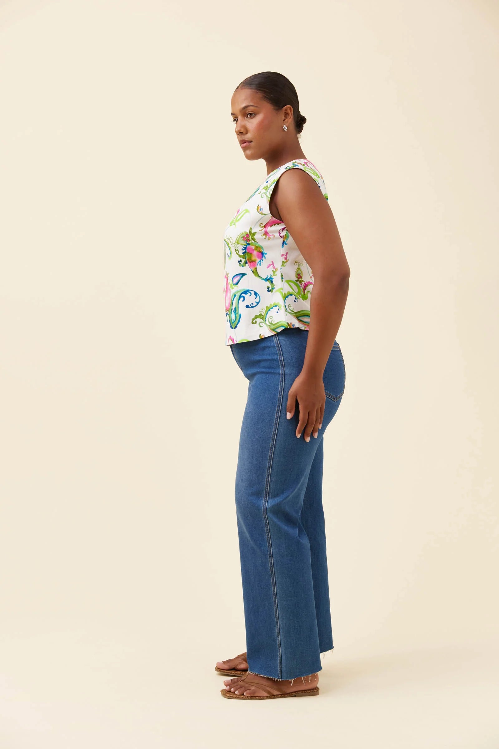 Isle of Mine Anita Linen Tank Paisley