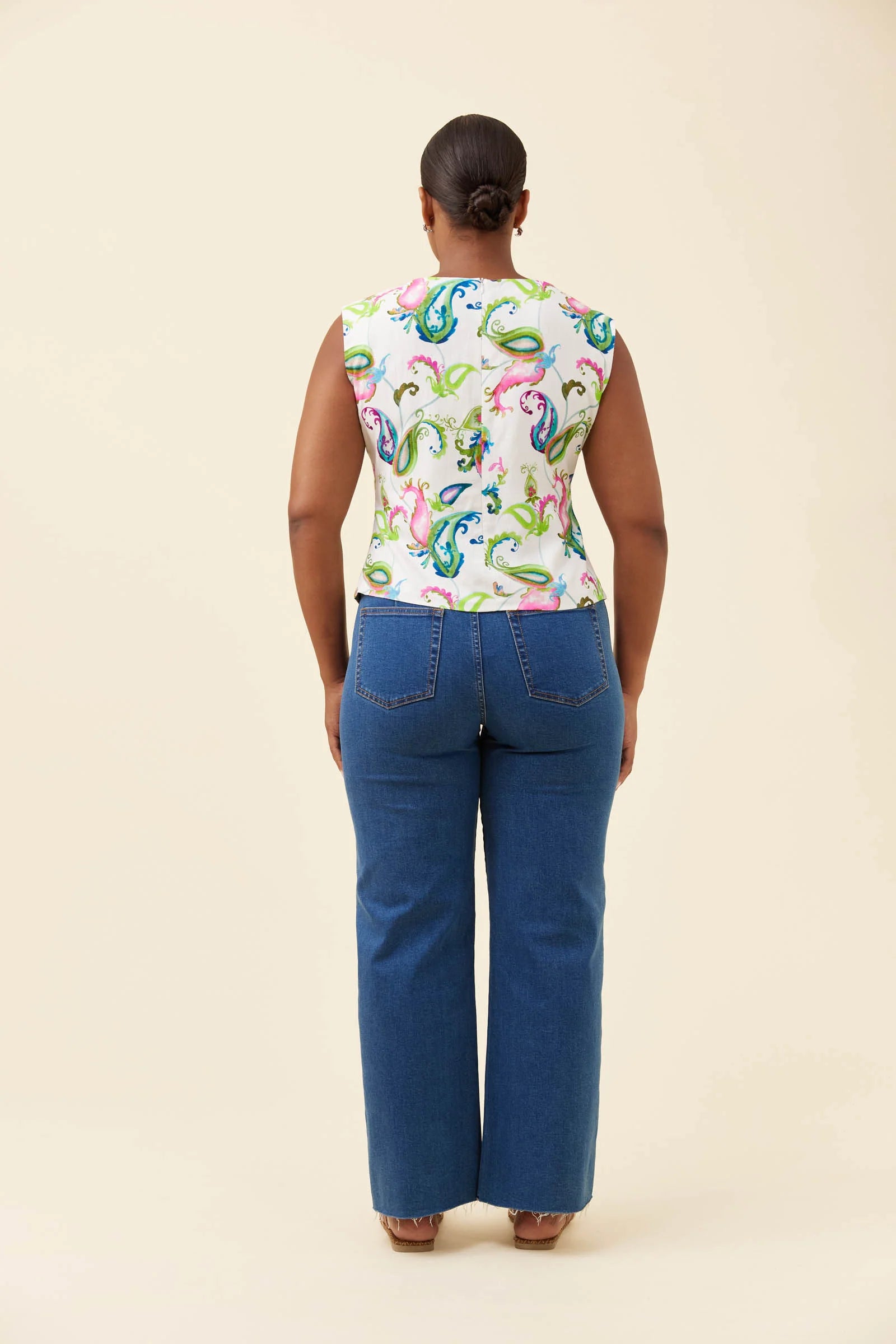 Isle of Mine Anita Linen Tank Paisley