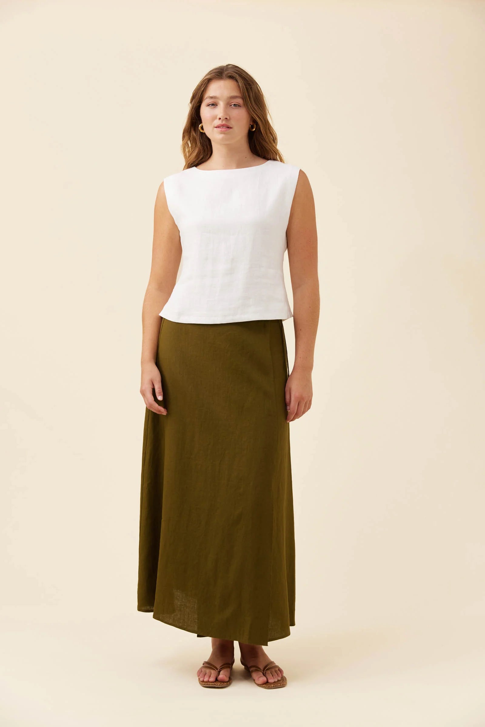 Isle of Mine Wrap Skirt Olive