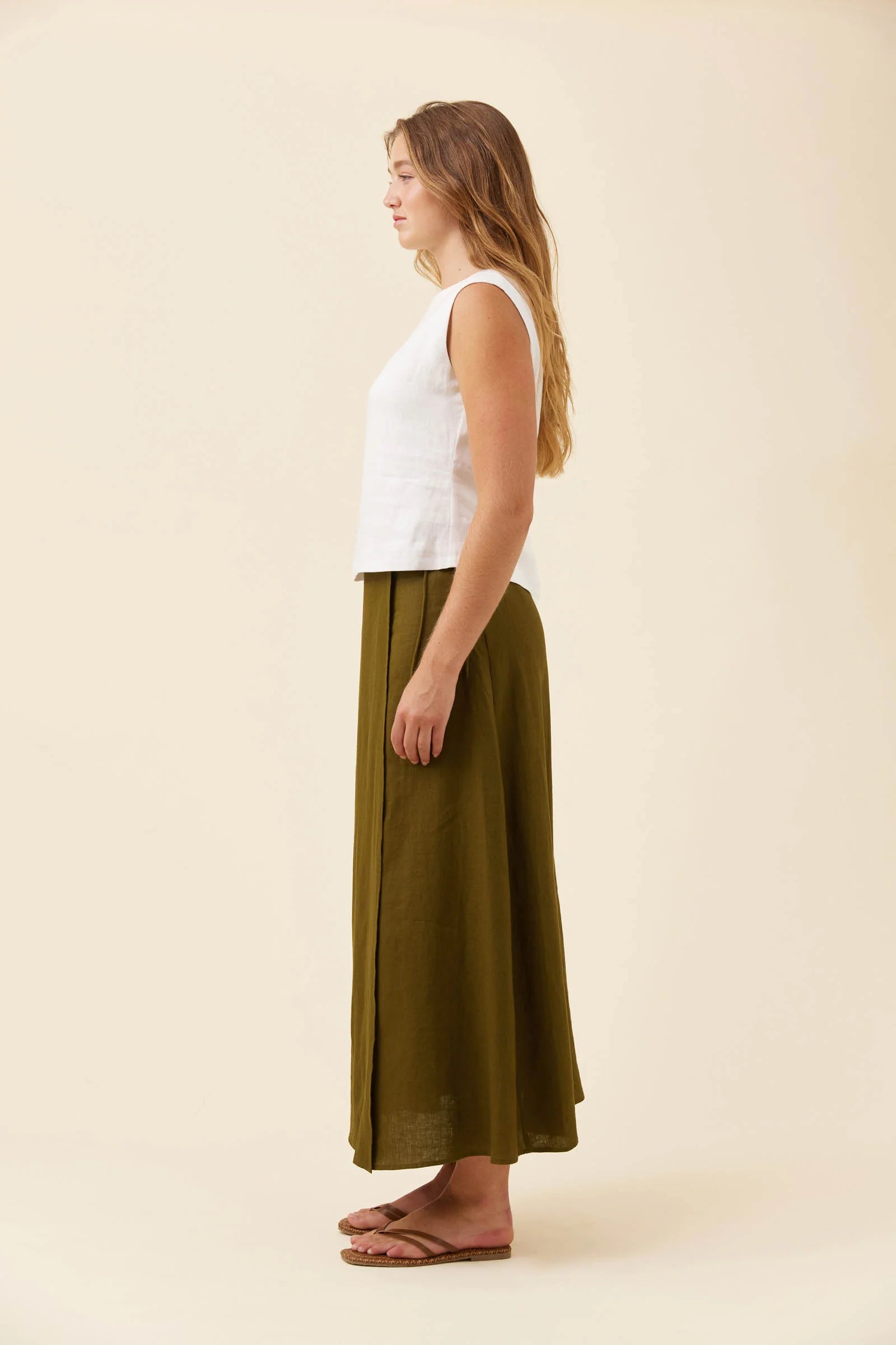 Isle of Mine Wrap Skirt Olive