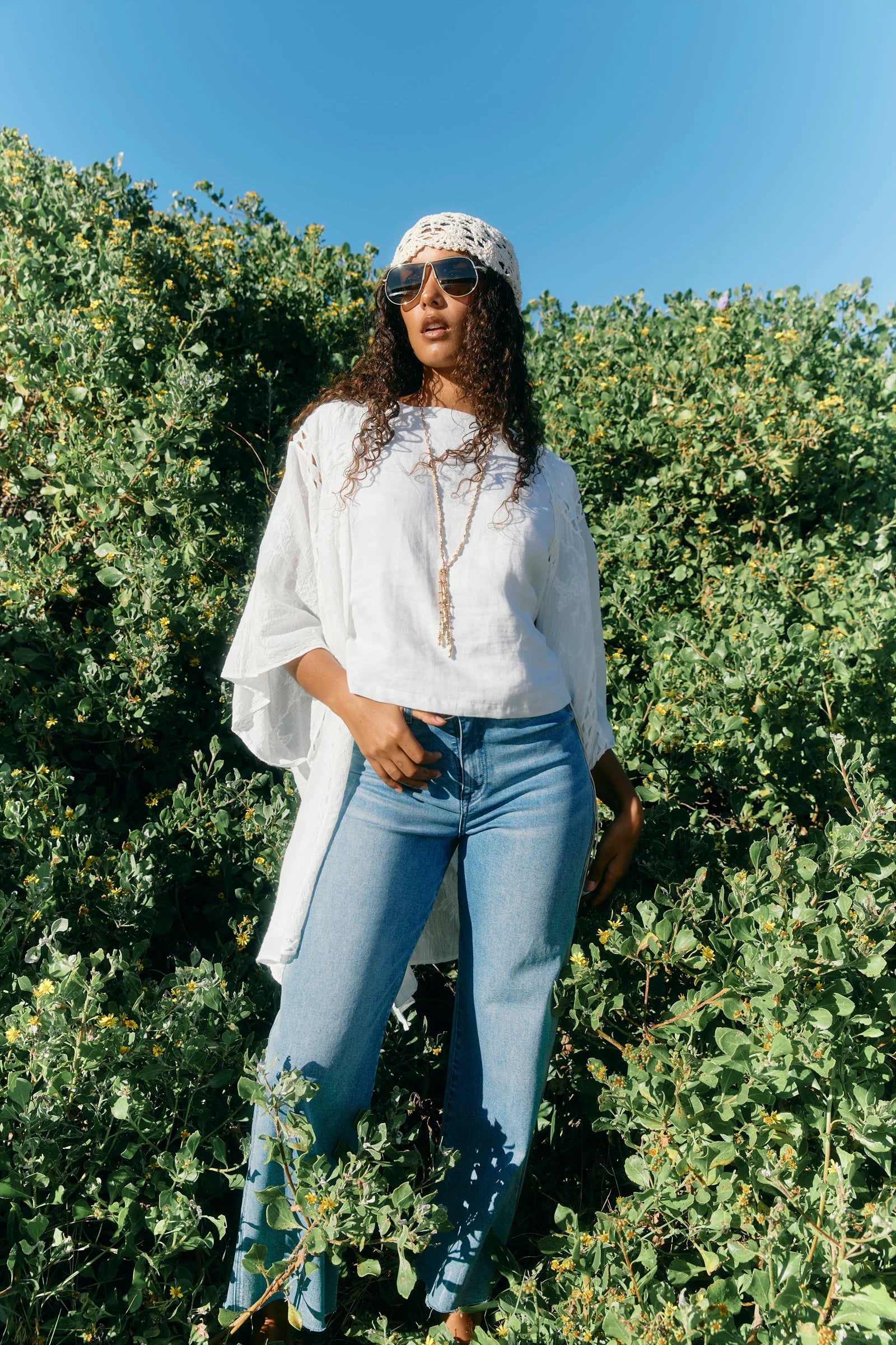 Isle of Mine Anita Linen Tank White