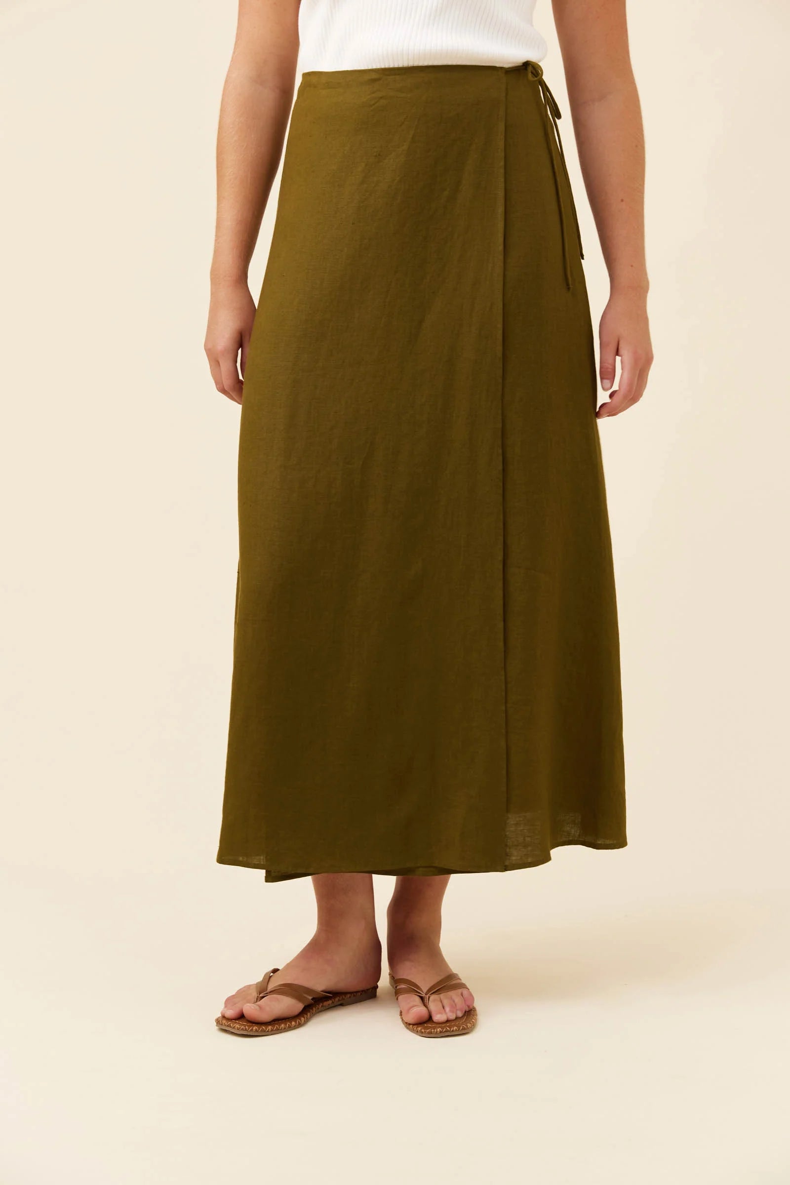 Isle of Mine Wrap Skirt Olive