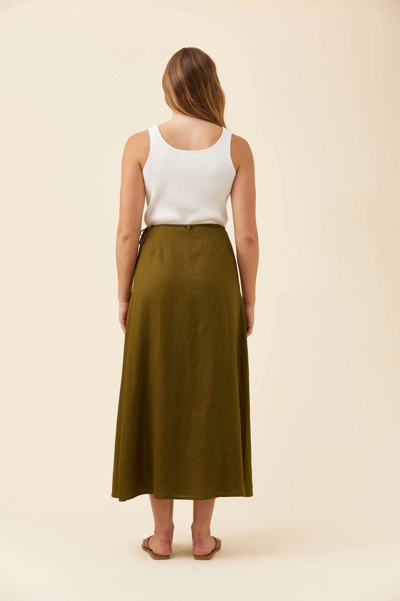 Isle of Mine Wrap Skirt Olive