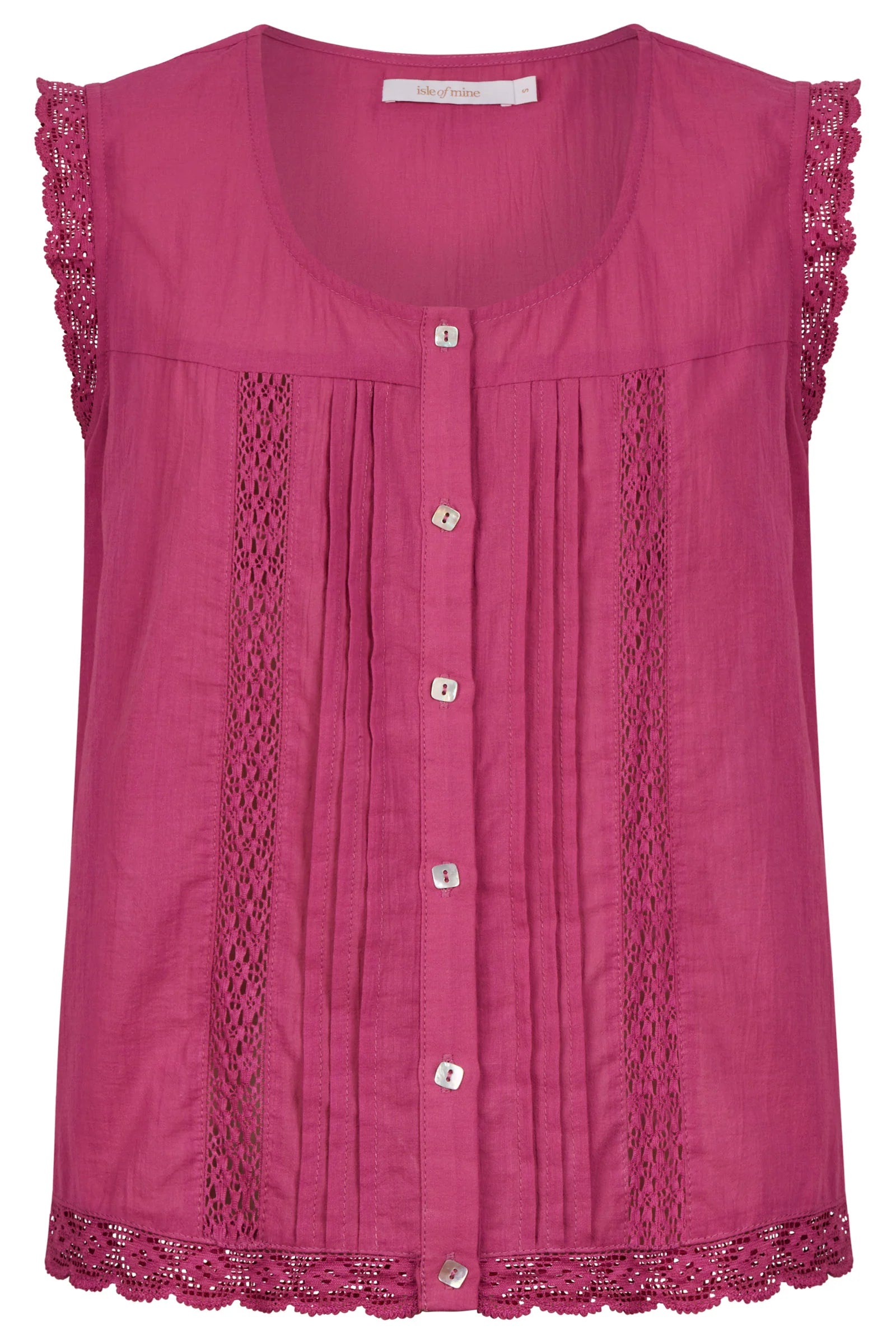 Isle of Mine Frances Button Tank Magenta