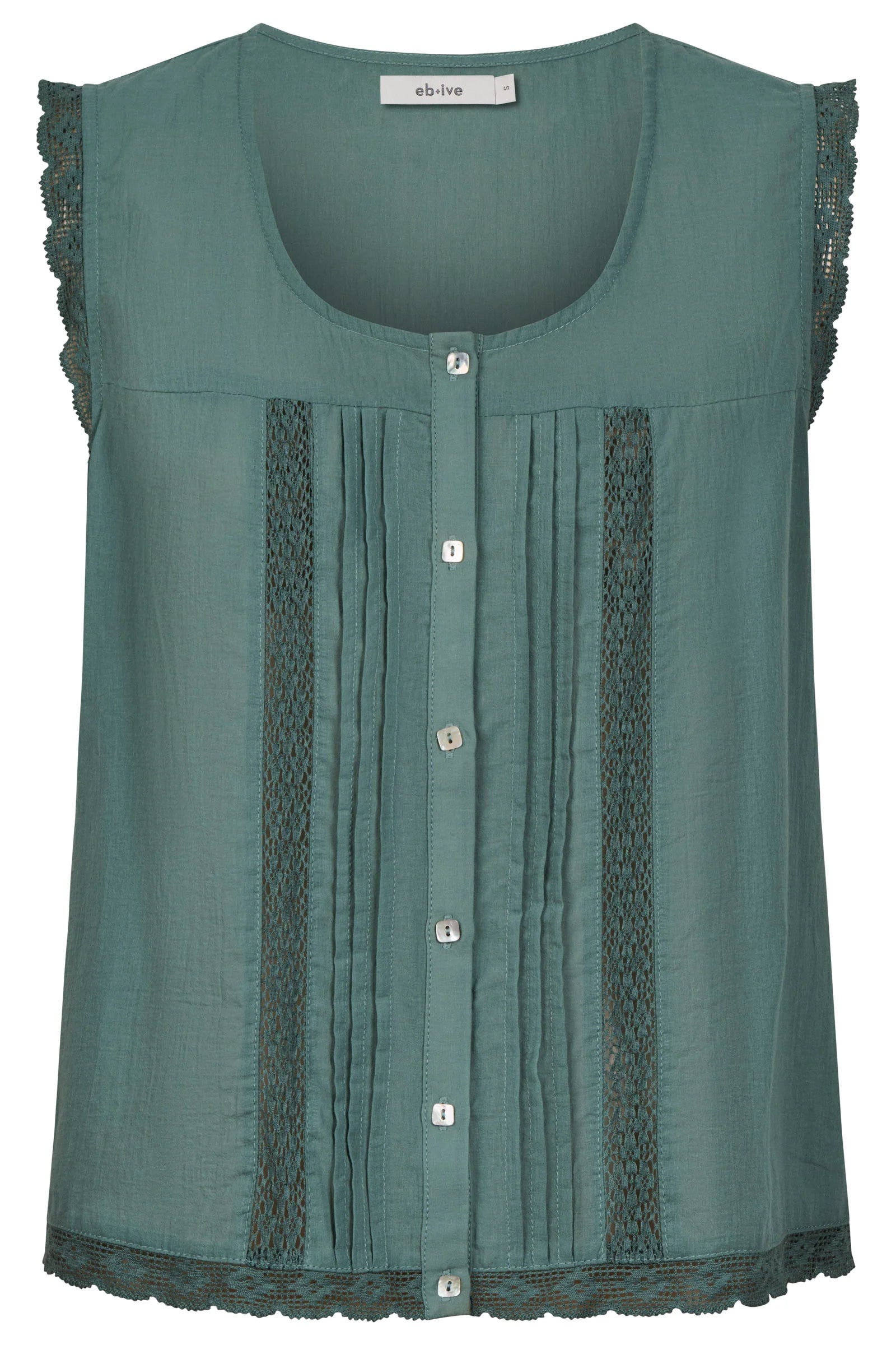 Isle of Mine Frances Button Tank Soft Teal