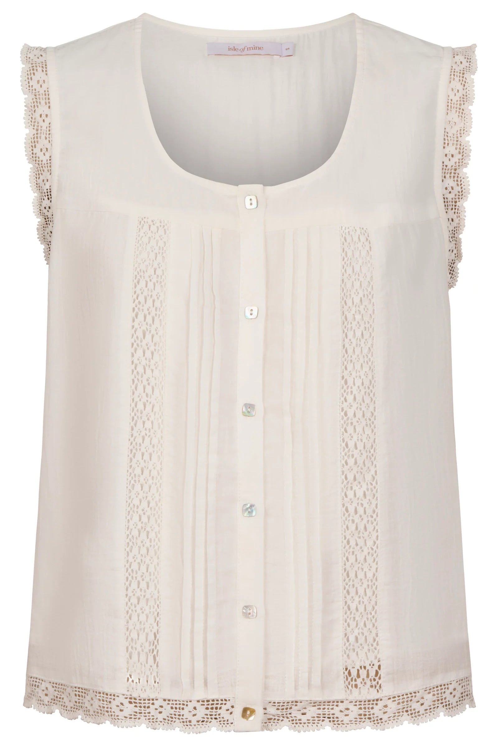Isle of Mine Frances Button Tank White