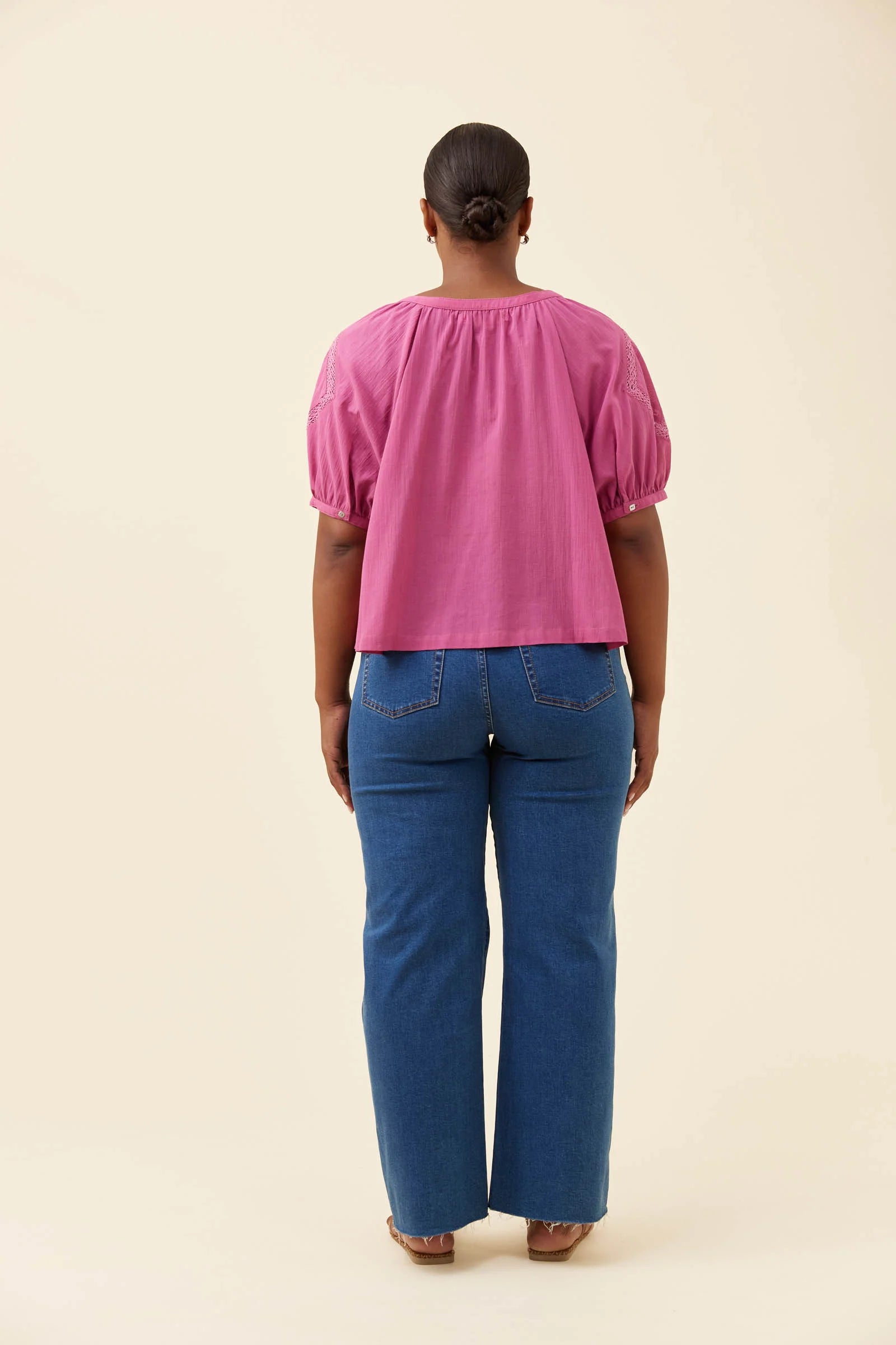 Isle of Mine Frances Button Top Magenta